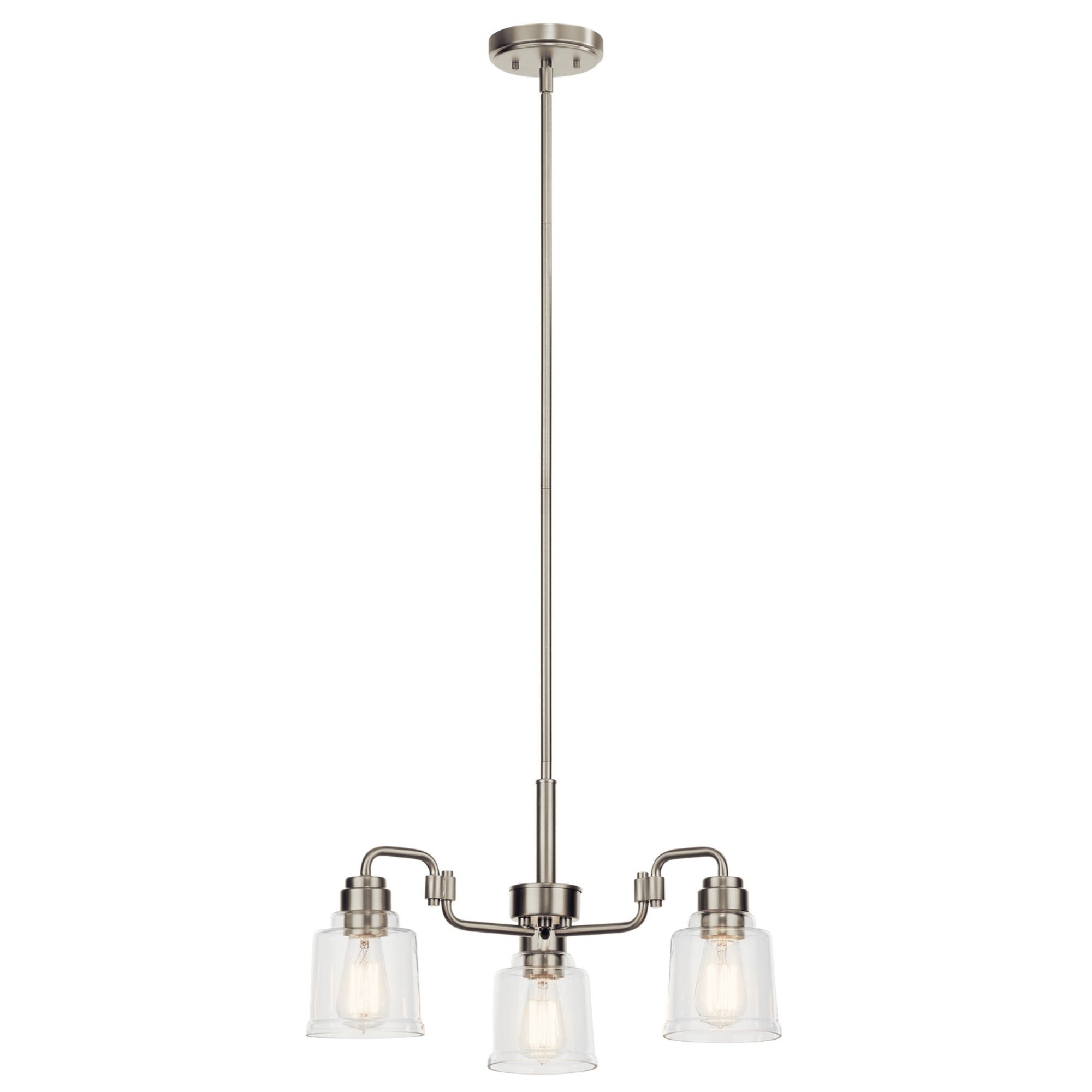 Aivian 23-Inch 3-Light Modern Chandelier in Brushed Nickel Finish - Perfect for Dining Room, Bedroom, or Entryway Lighting