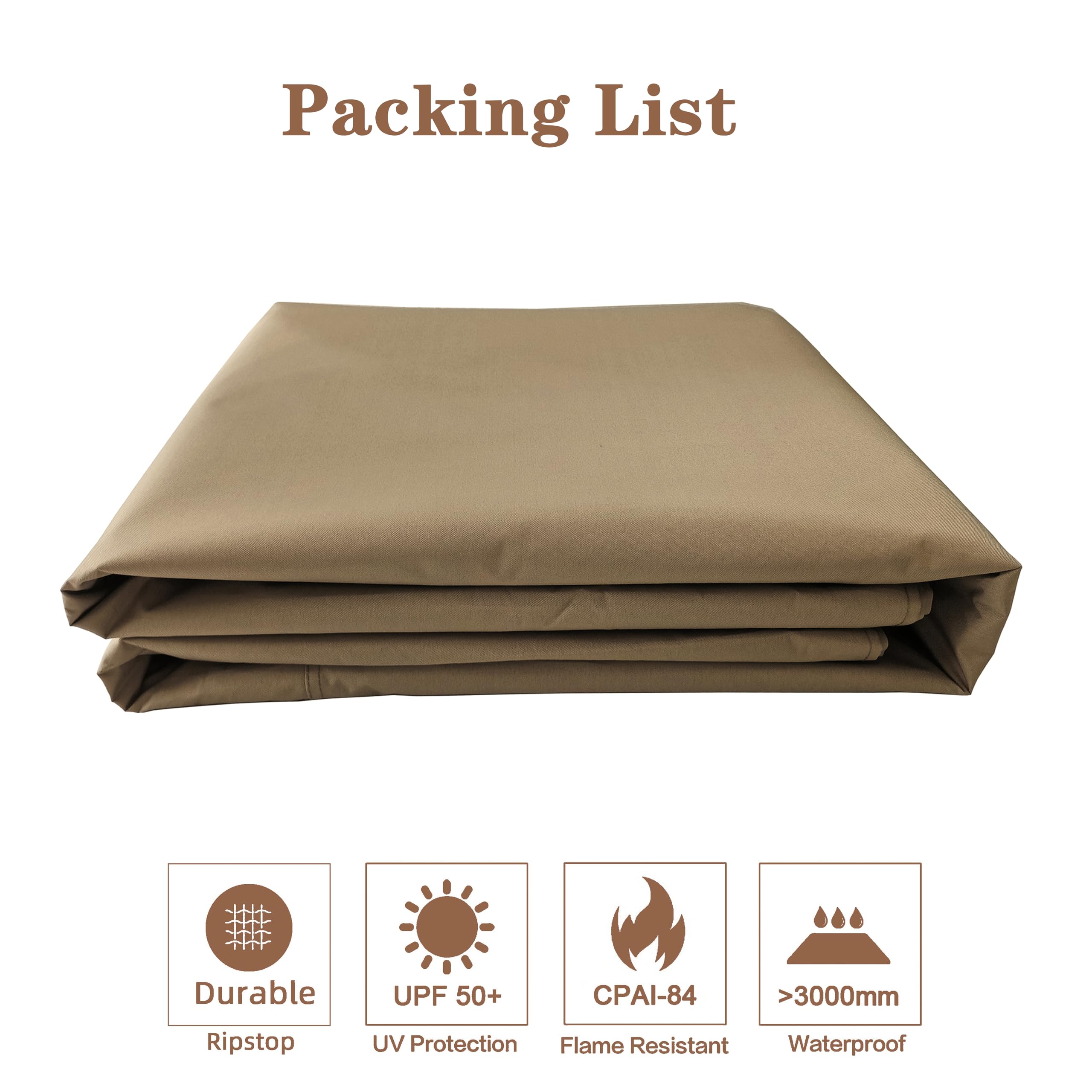 SCOCANOPY 8x5FT Replacement Canopy for Gazebo Model L-GG001PST-F - Khaki BBQ Grill Gazebo Roof Top Cover | Perfect for Outdoor Patio, Backyard, and Garden Parties