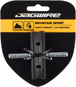 Jagwire Mountain Sport Brake Pads - Smooth Post 70mm Bicycle Brake Pads for MTB & Road Bikes - Durable Black Brake Pads for Enhanced Stopping Power - Perfect for Mountain Biking, Commuting & Trail Riding