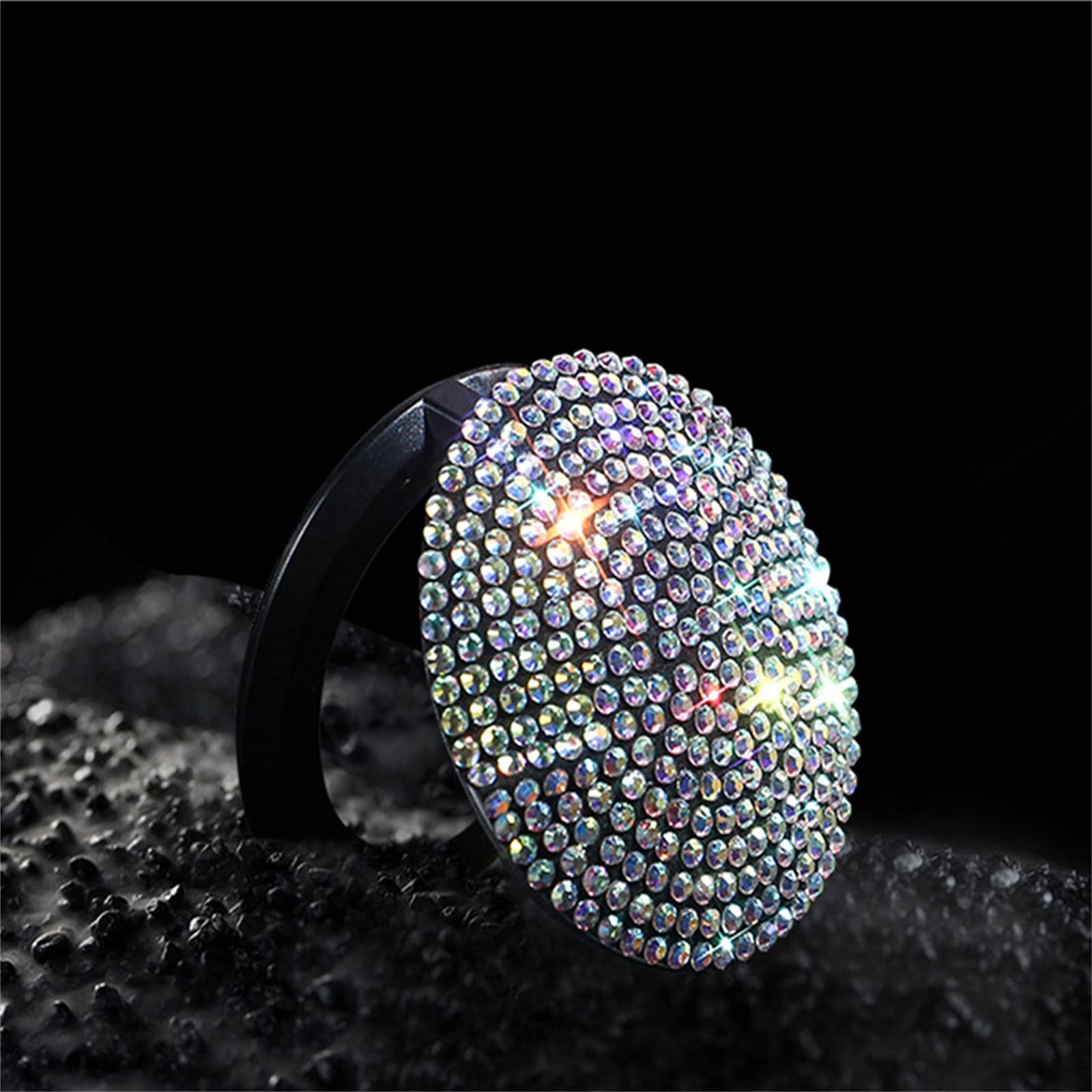 Diamond-Studded Car Start Button Cover - Colorful Ignition Switch Protector & Decorative Sticker for Car Interior Modification | Perfect for Vehicle Customization & Personalization