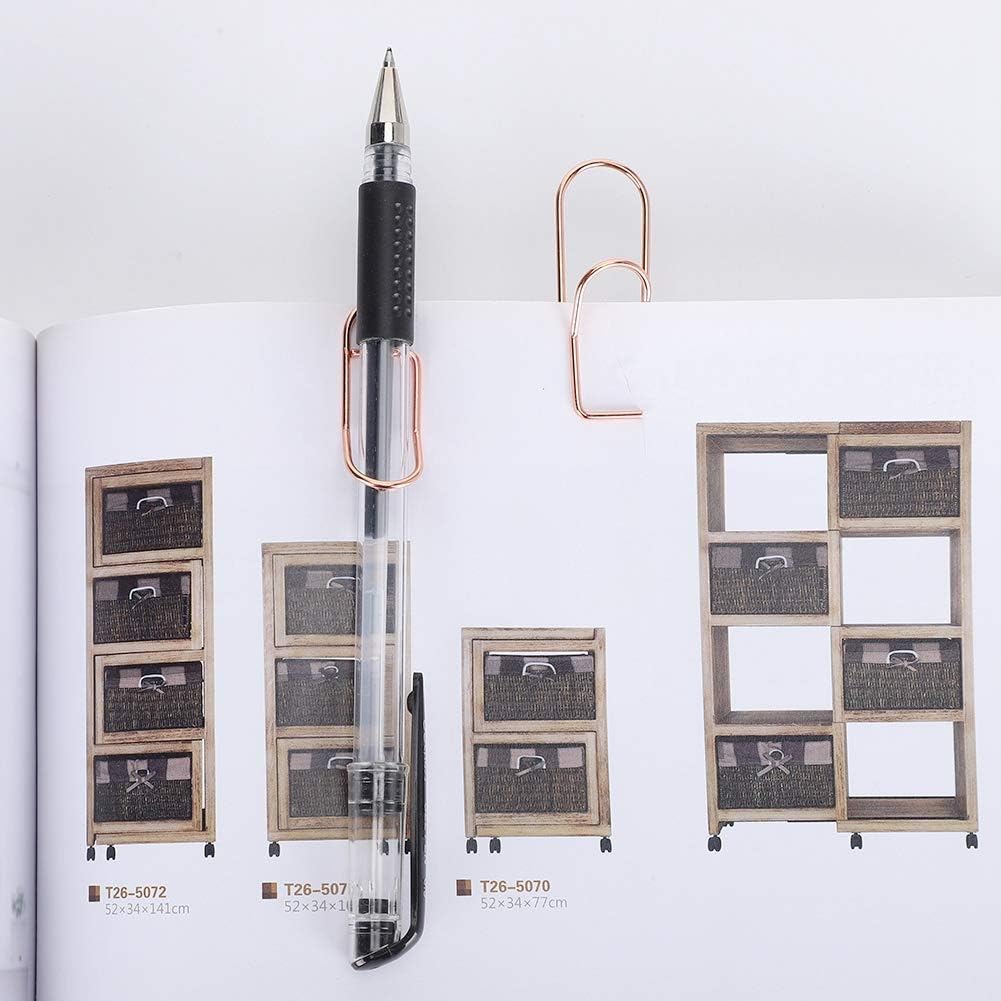 24PCS Rose Gold Metal Pen Clips - Carbon Steel Paper Clip Holder for Notebooks, Books & Journals - Universal Size Fits Any Pen - Perfect for Office, School & Home Organization