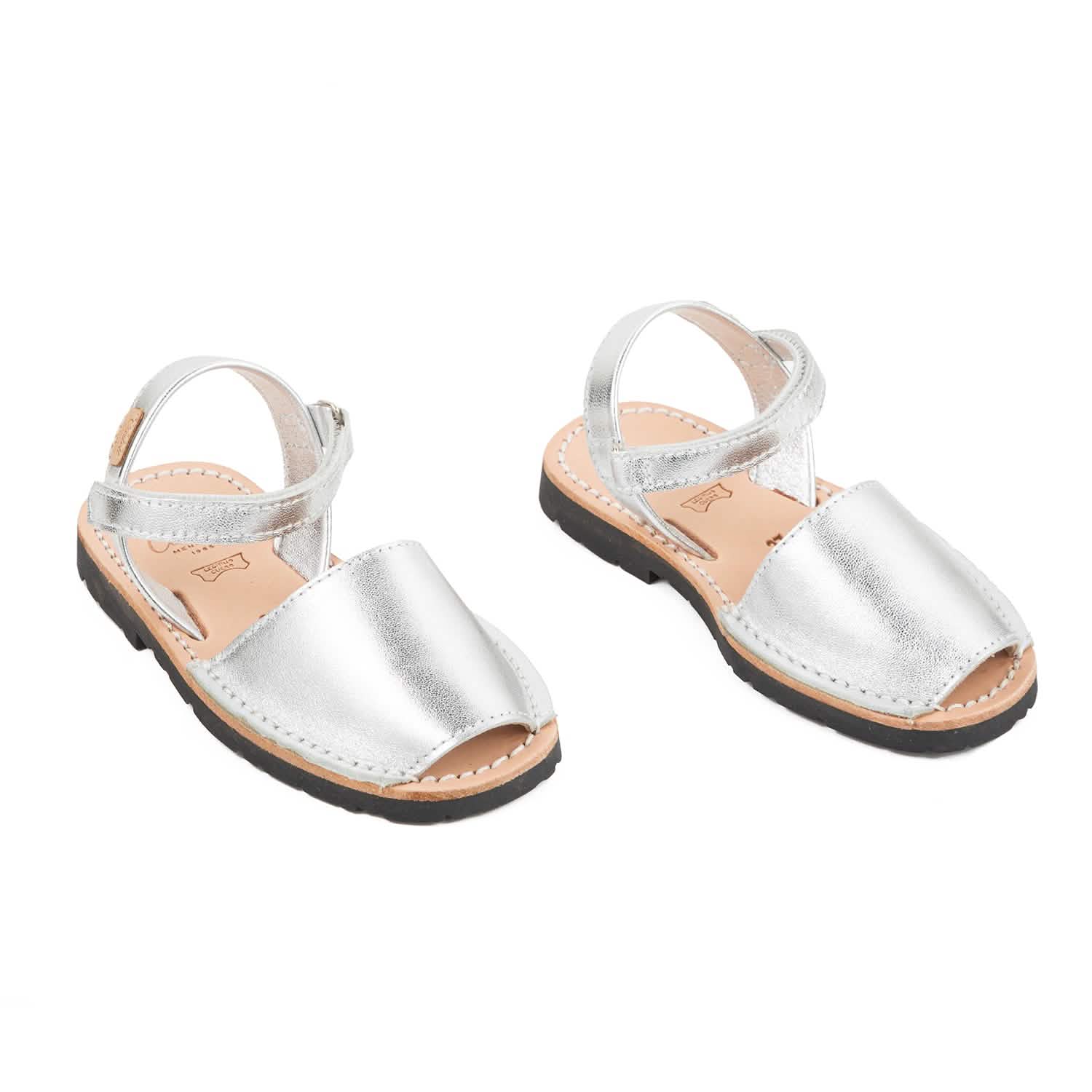 IKER 1002 Metallic Leather Menorcan Sandals for Kids - Comfortable & Stylish Summer Shoes for Beach, Pool & Outdoor Play