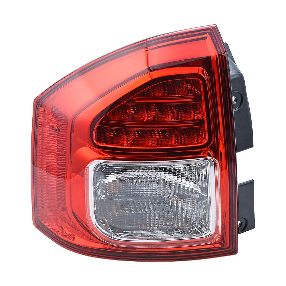 Astra Depot 1X Clear/Red Left Side Tail Lamp Brake Stop Light Compatible with 2011-2014 Jeep Compass - Replacement for Broken Lights, Enhances Vehicle Safety & Style for Night Driving