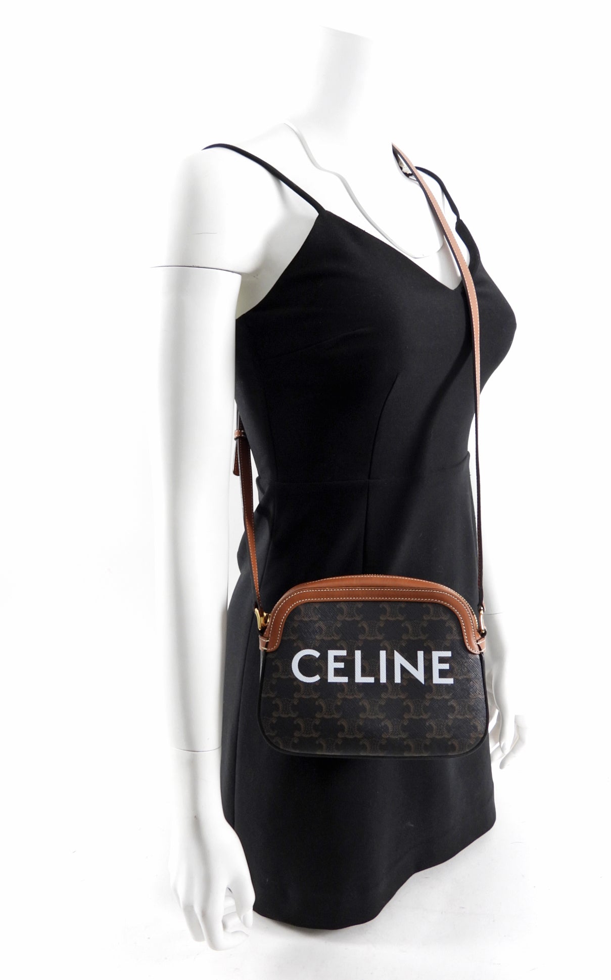 Celine Triomphe Small Crossbody Bag - Coated Canvas with Logo - Perfect for Everyday Use, Travel & Date Night
