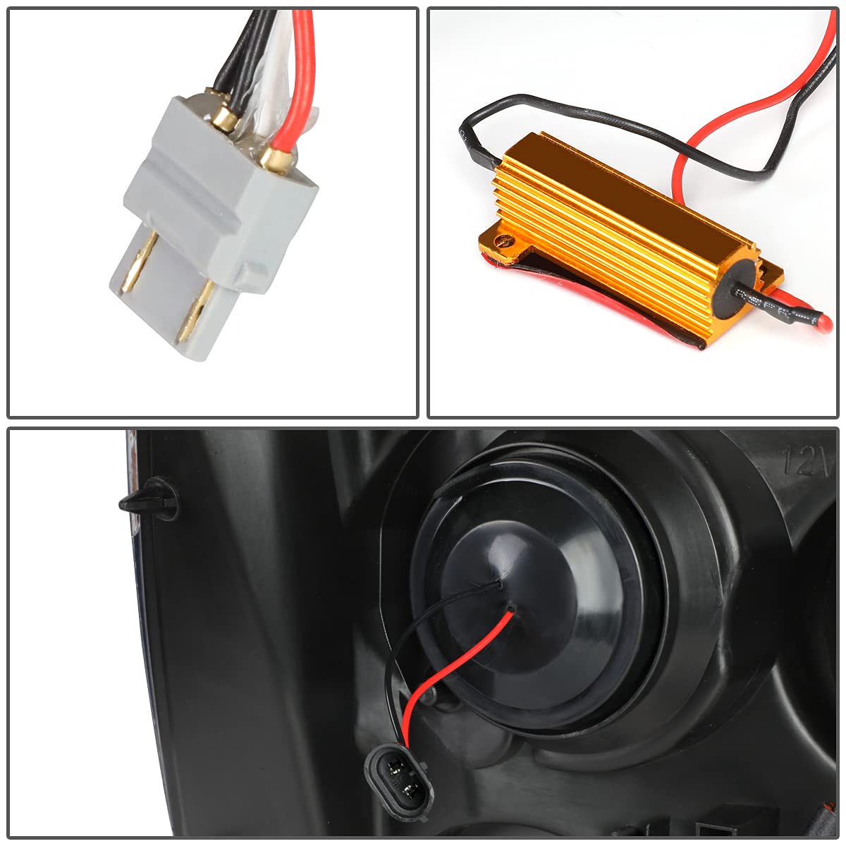 Auto Dynasty LED DRL Headlights Assembly - Compatible with 2007-2014 Chevy Tahoe/Suburban/Avalanche - Pair of Projector Headlamps with LED Sequential Turn Signal - Black Housing & Smoked Lens - Amber Corner - Perfect for Off-Roading & Night Driving
