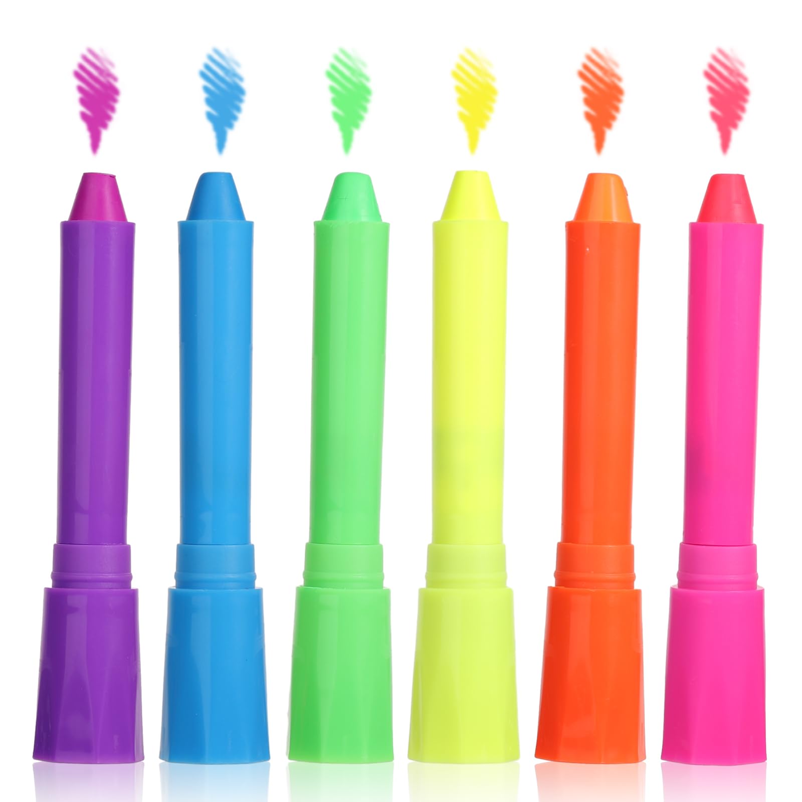 12-Pack Neon Glow in the Dark Face Paint Crayons - Vibrant Luminous Body Paint for Halloween, Birthday Parties & Cosplay - Safe Non-Toxic Makeup for Kids & Adults - Perfect for Festivals, Raves & Night Events