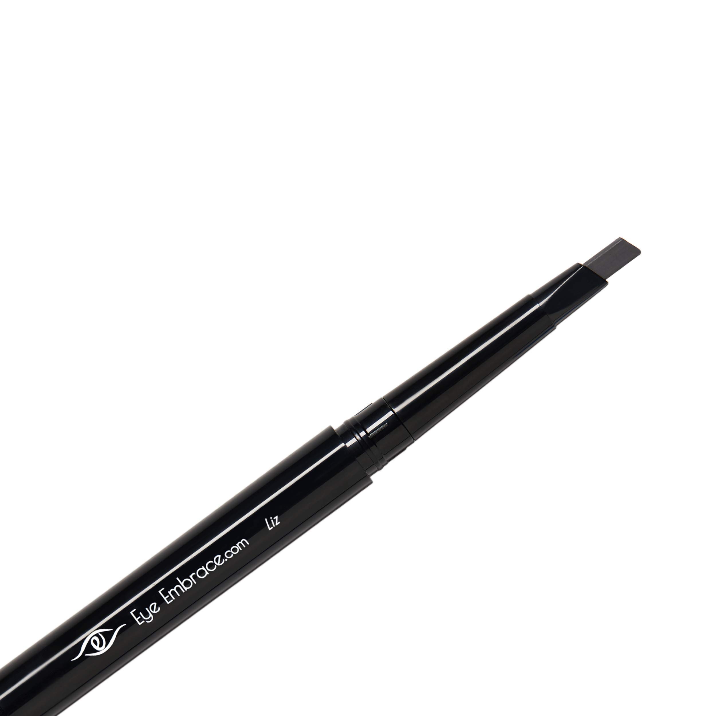 Eye Embrace Liz Warm Medium Gray Eyebrow Pencils Set - Classic Wooden Pencil & Diamond Wedge Pencil - Waterproof, Cruelty-Free, Vegan - Perfect for Natural Everyday Makeup and Professional Brow Styling