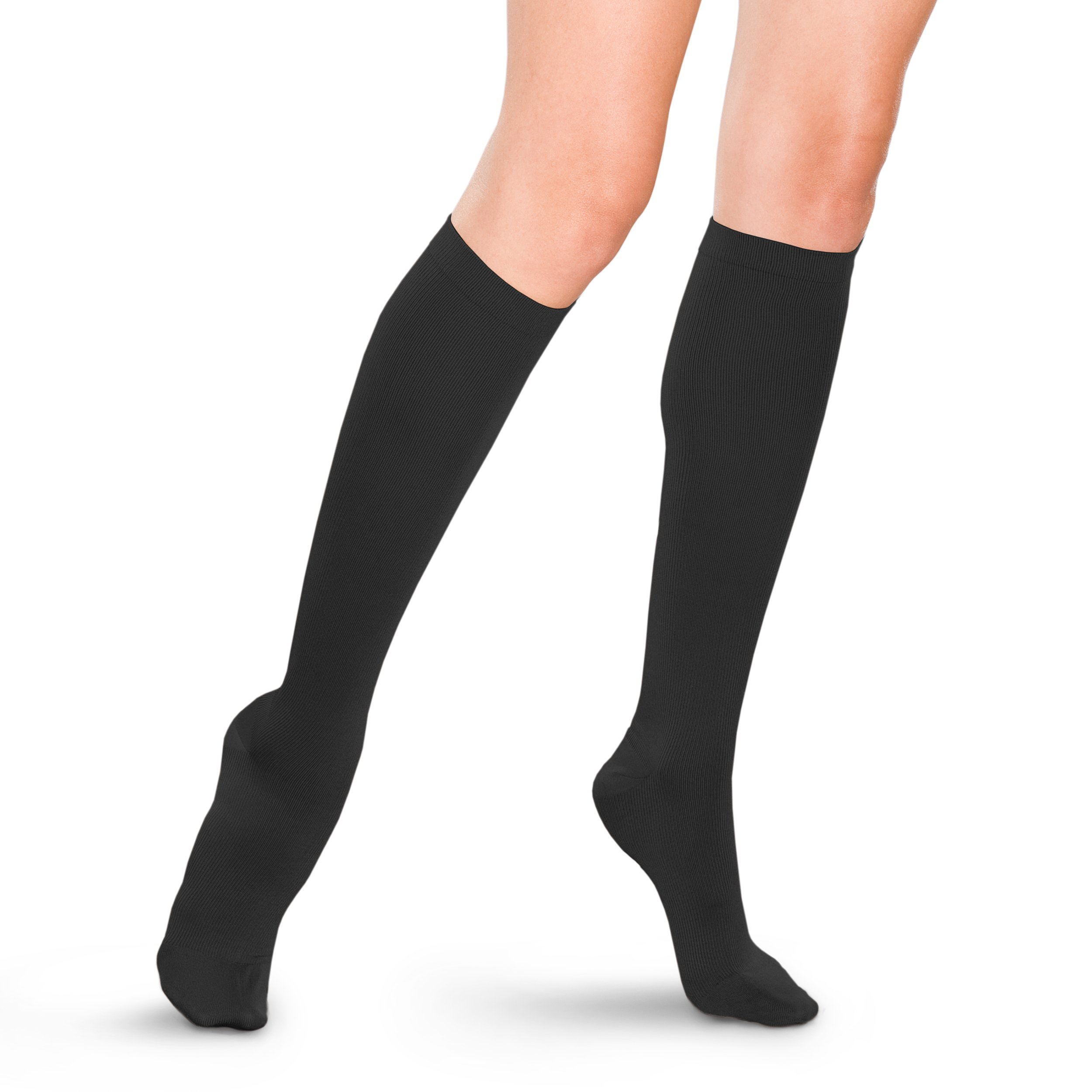 THERAFIRM Women's Support Trouser Socks - 15-20mmHg Mild Compression Dress Socks for Work, Travel & Everyday Comfort - Beige & Black Options