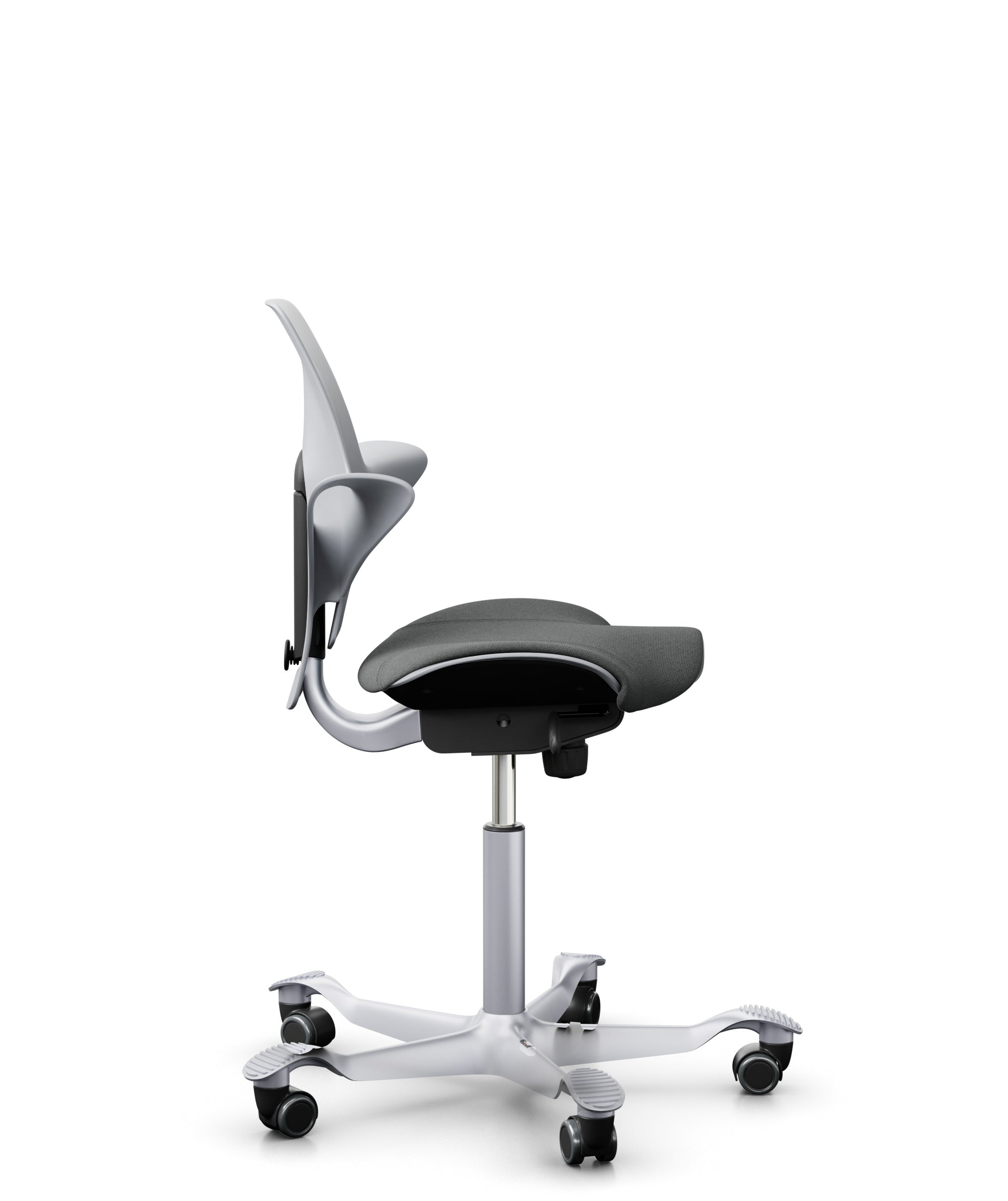 HÅG Capisco Puls 8020 Ergonomic Office Chair - Grey & Silver Mesh Back with Adjustable Height - Perfect for Home Office, Gaming & Workspace Comfort