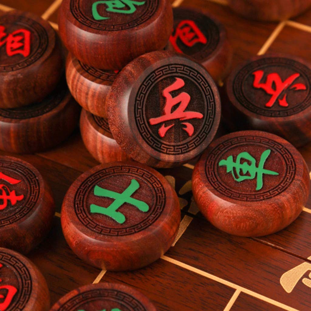 2 Player Chinese Xiangqi Chess Set - Portable Folding Board Strategy Game with 6cm/2.4