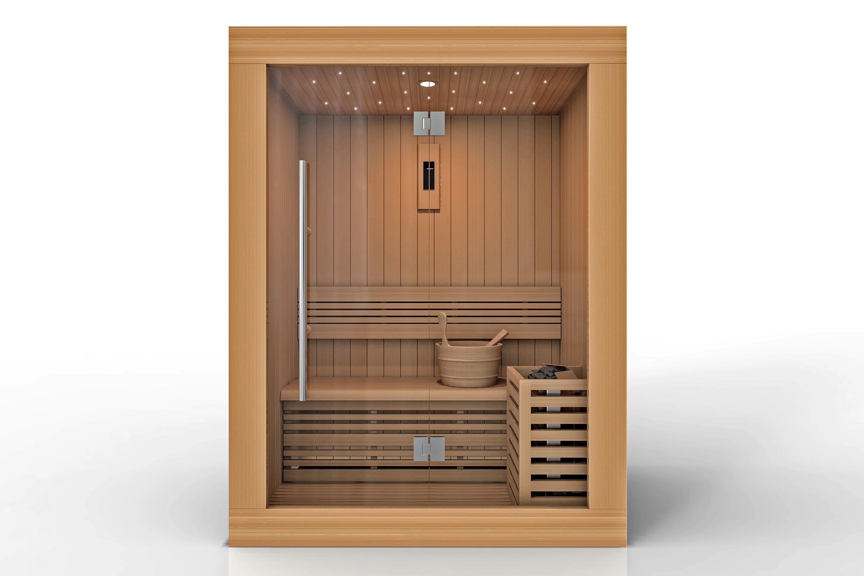 Golden Designs Sundsvall 2-Person Indoor Outdoor Traditional Sauna - Perfect for Home Relaxation & Backyard Spa Experience