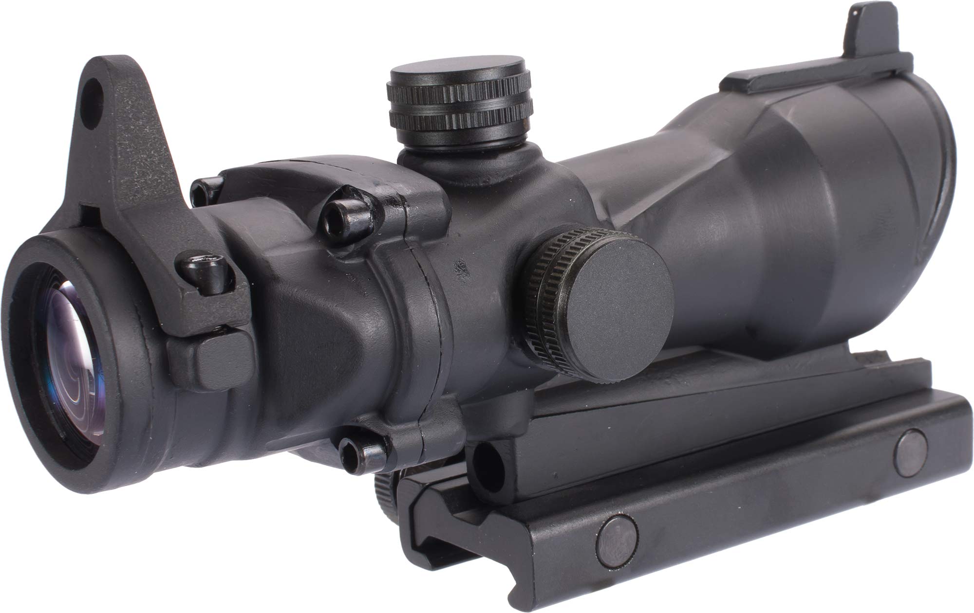Element 4x32 Tactical Rifle Scope with Built-in Iron Sight & Picatinny Rail Mount - Black - Perfect for Airsoft, Hunting & Outdoor Shooting Sports