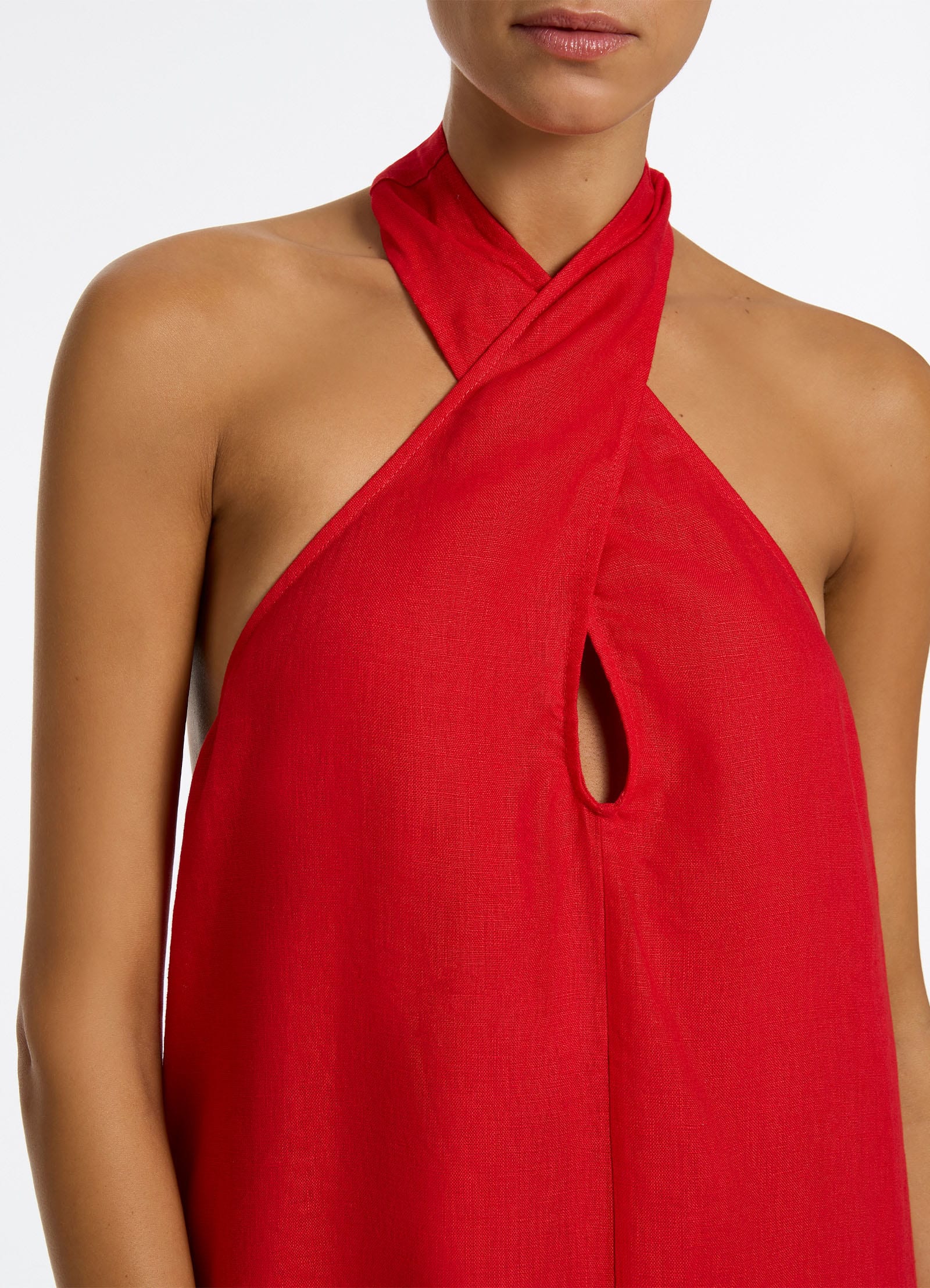 Jetset Low Back Halter Dress for Women - Sexy Red Cocktail Party Dress - Perfect for Night Out, Club, Date Night and Special Occasions