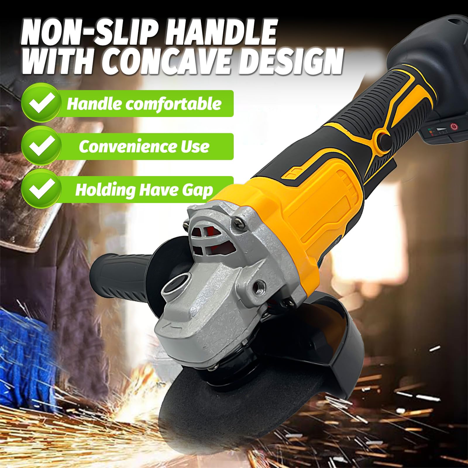 DEWALT 20V Battery Angle Grinder - 11000 RPM Brushless Motor, 3 Speed Settings, 4-1/2
