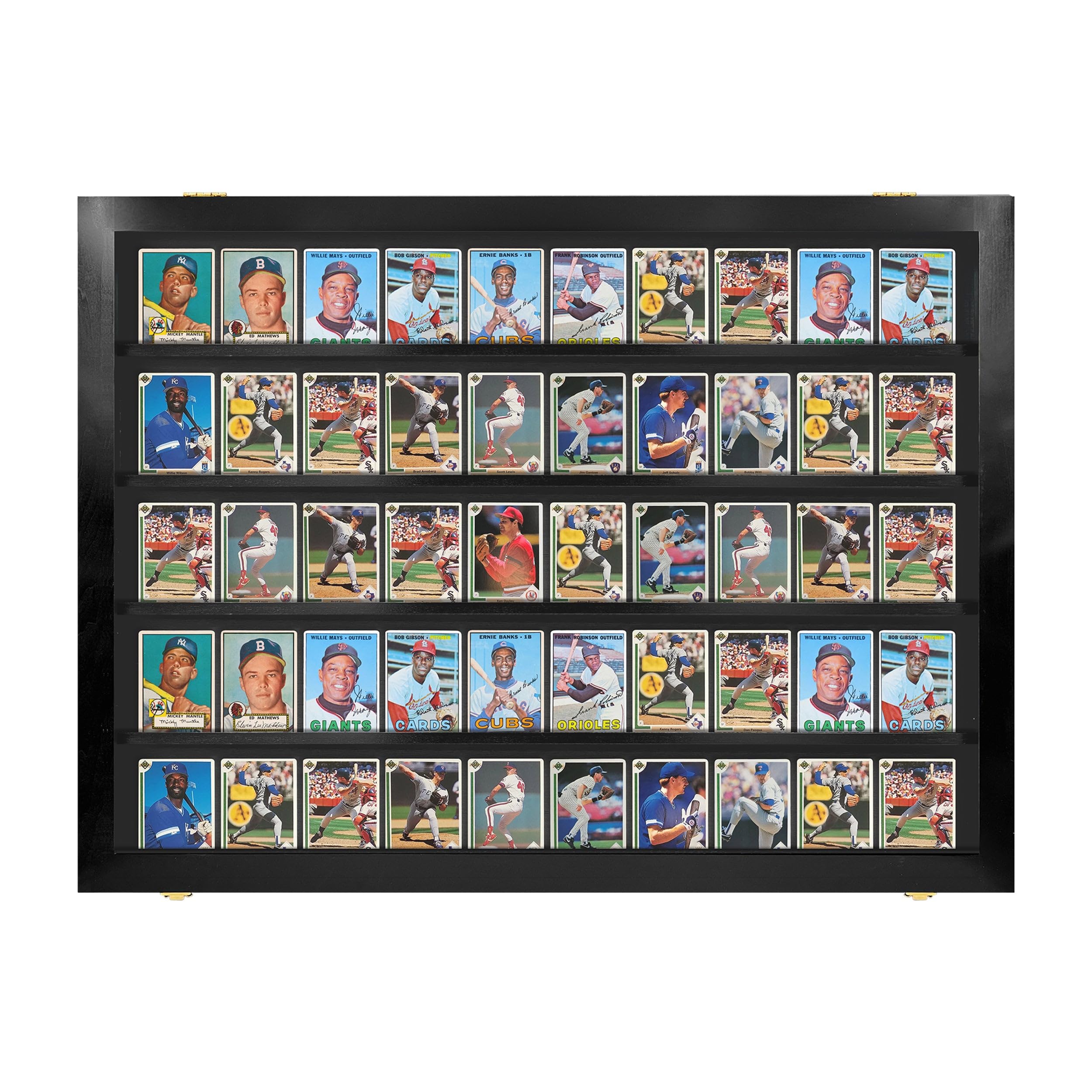 Baseball Card Display Case - Lockable Sports Card Frame Holds 50 Ungraded Cards with UV Protection - Perfect for Pokemon, Football & Basketball Trading Cards | Ideal for Collectors, Home Decor & Gift Giving