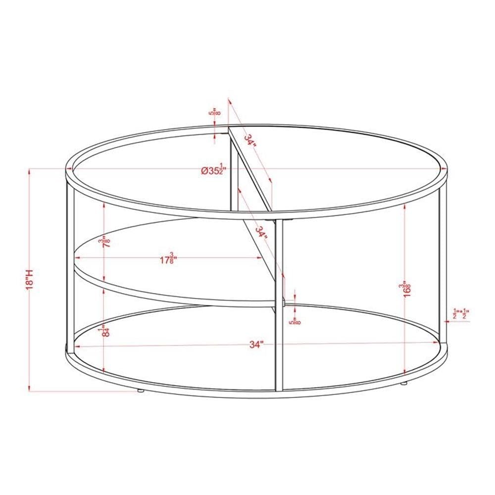 Furniture of America Marquesa Contemporary Gray Wood Round Coffee Table - Modern Living Room Centerpiece for Home Decor & Entertainment