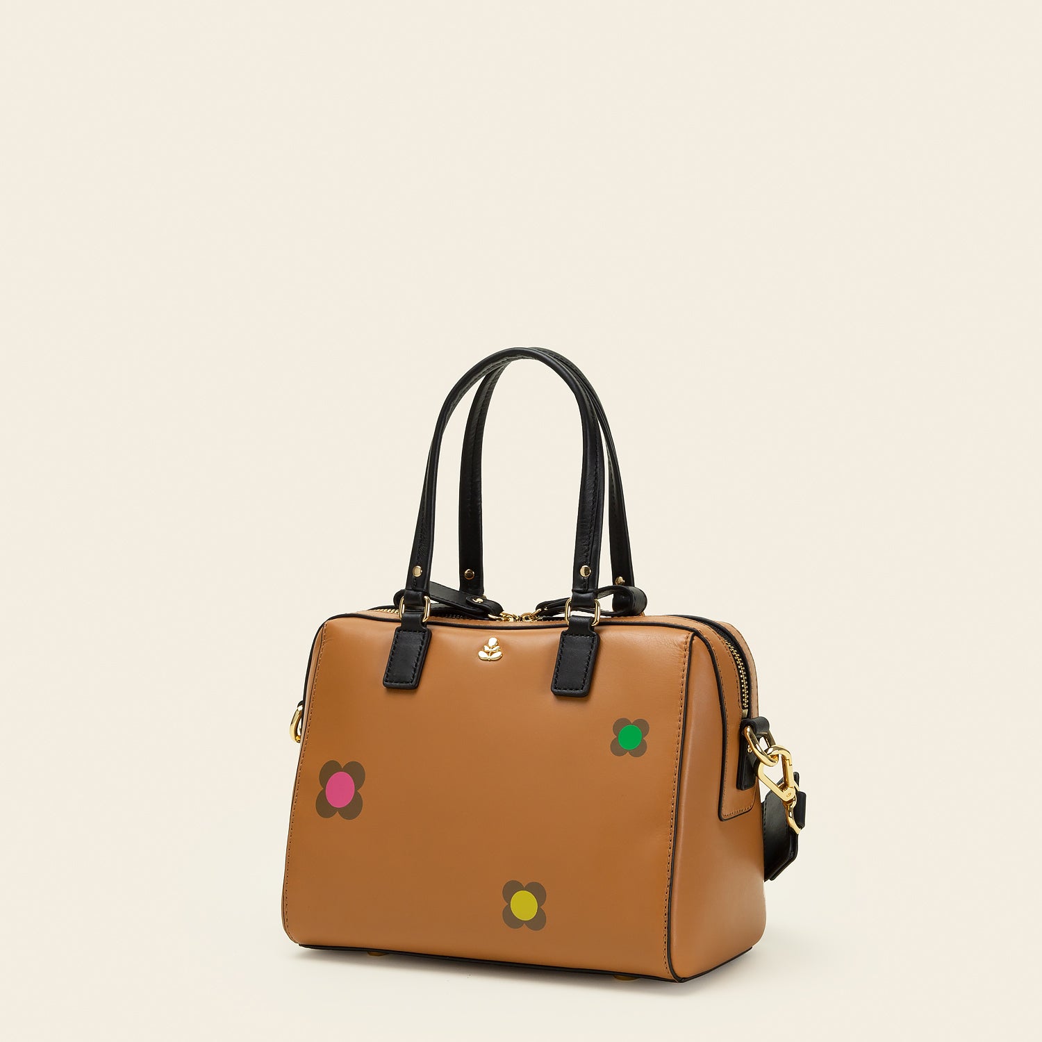 Elegant Iris Handbag with Scattered Floral Design in Tan - Perfect for Women's Daily Use, Work, and Special Occasions