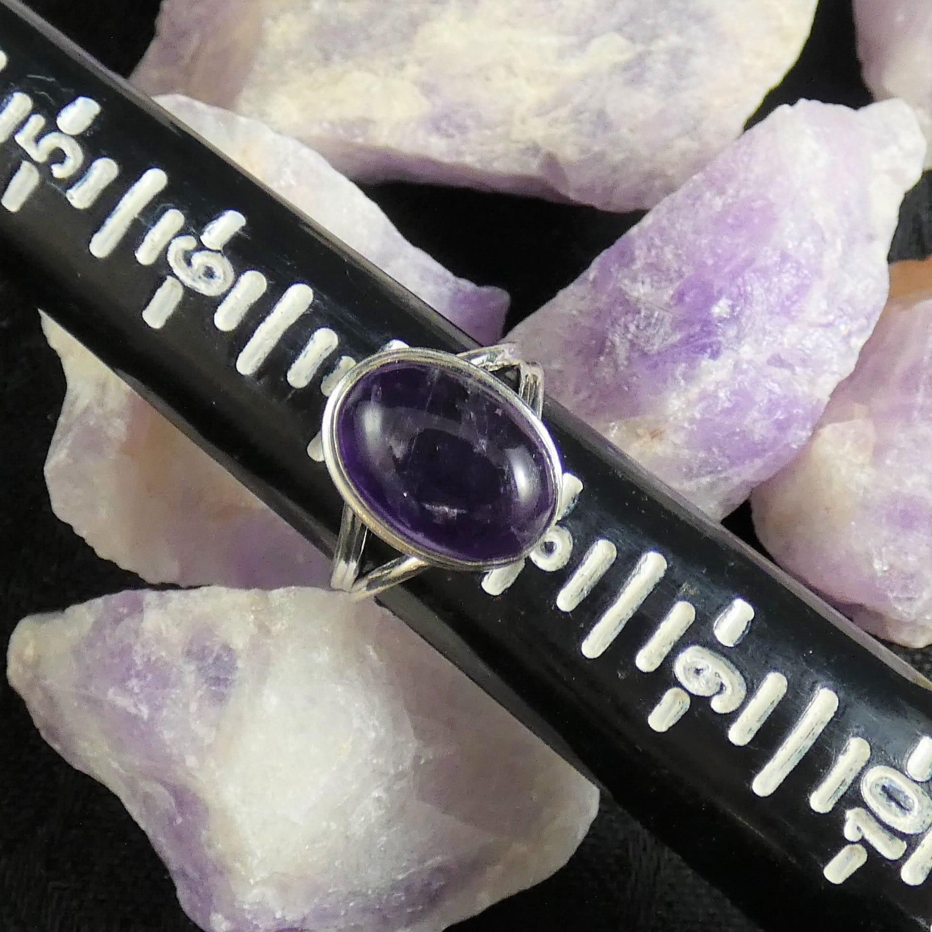 Natural Amethyst Sterling Silver Ring for Women Size 7.5 - Elegant Purple Gemstone Jewelry for Everyday Wear & Special Occasions