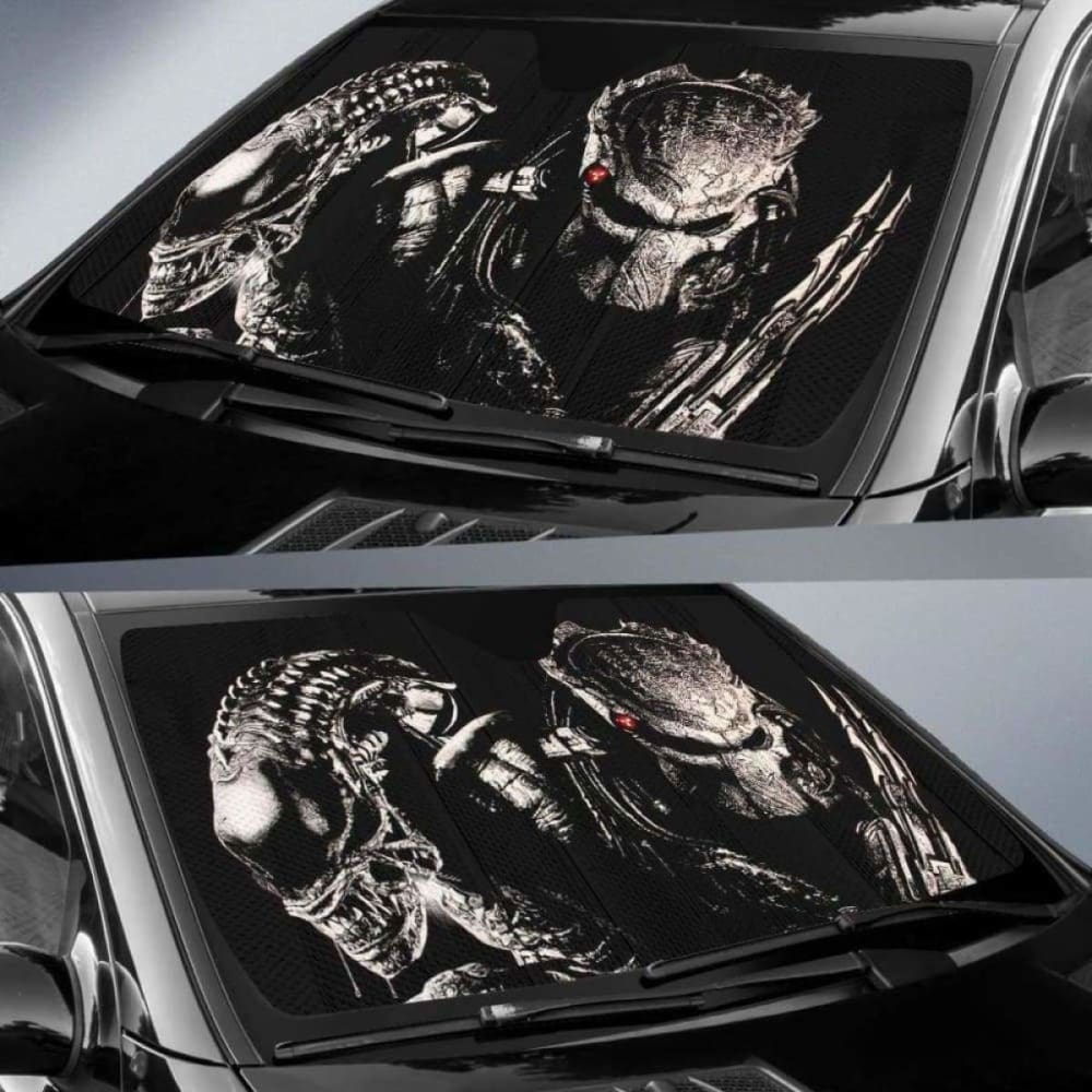 Alien vs Predator Car Sun Shade for Windshield - UV Protection & Heat Blocking for Cars, SUVs, Trucks - Perfect for Summer Parking & Road Trips