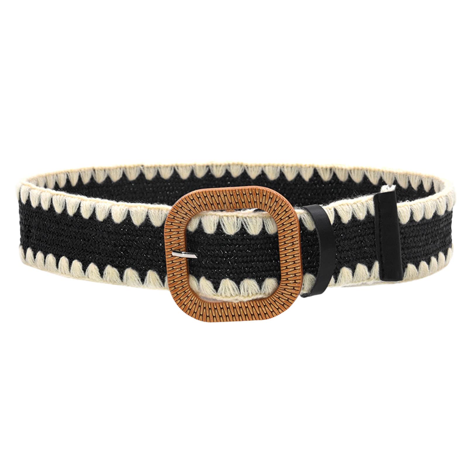 Straw Woven Elastic Stretch Wide Waist Belt for Women - Adjustable Buckle Wrap Belt for Dresses & Skirts - Perfect for Boho, Summer & Beach Outfits