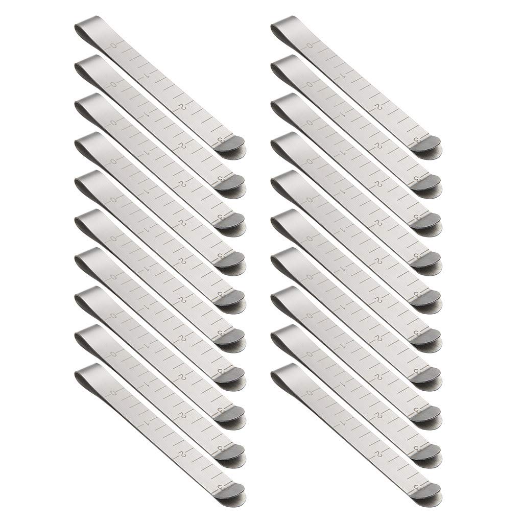 20PCS Stainless Steel Sewing Pinning Hemming Clips with 3'' Ruler - DIY Fabric Marking Clips Set for Quilting, Dressmaking & Home Craft Projects