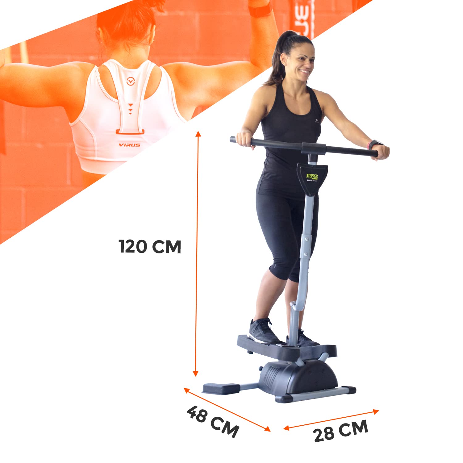 Bonplus BP Stepper Fitness Cardio Twister Machine with LED Display - Home Workout Equipment for Legs, Buttocks, Waist, Abs & Arms - Max Weight 120kg - Perfect for Cardio, Toning & Indoor Fitness Training