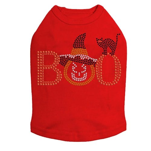 Stylish Boo Hat & Cat Rhinestone Tank Top for Women - Multiple Colors - Perfect for Halloween, Cosplay & Casual Wear