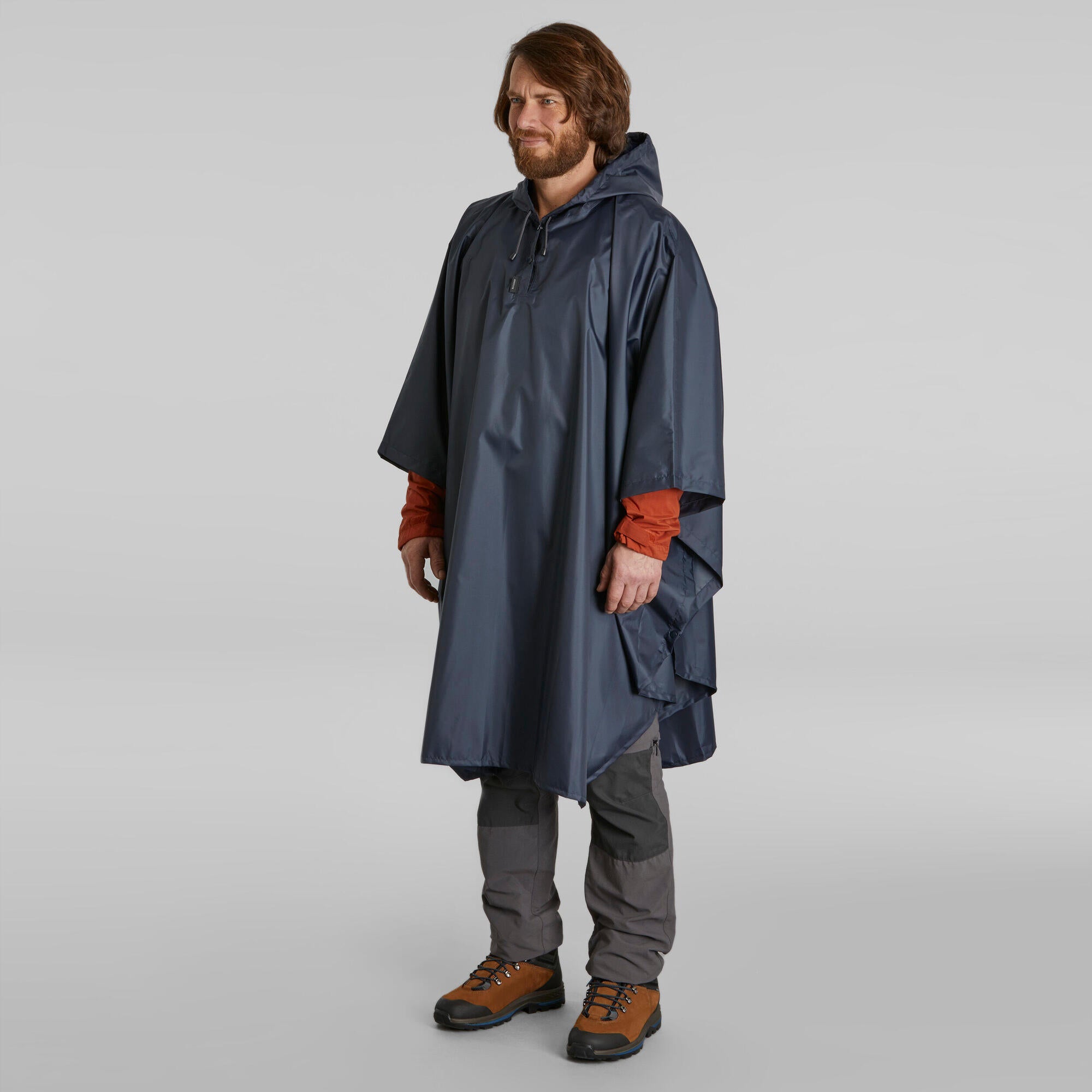 Forclaz MT100 Waterproof Rain Poncho - Lightweight & Compact 30L Packable Hiking Gear for Outdoor Camping & Travel