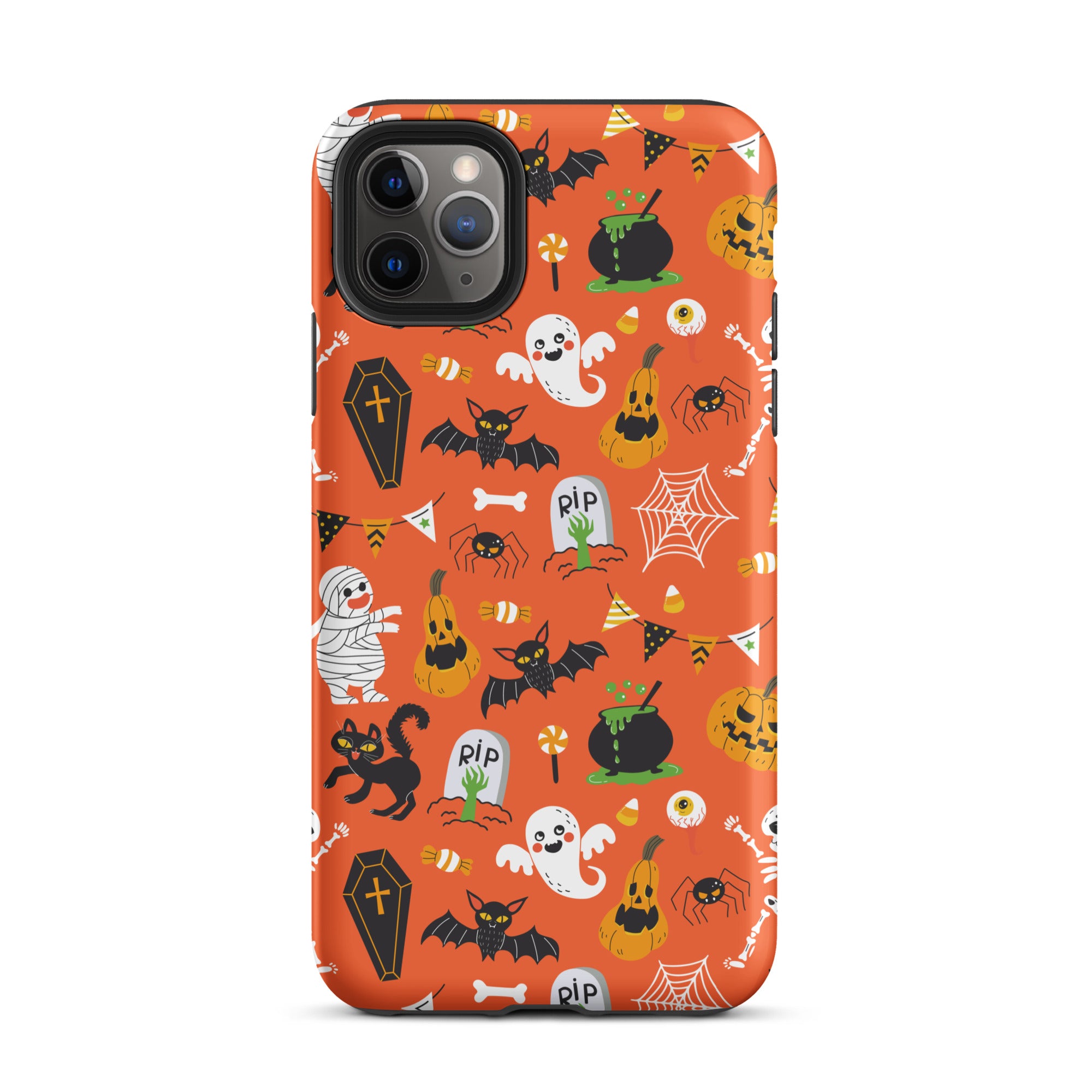 Spooky Night Guardian Premium iPhone Case - Halloween Protective Cover for iPhone 13/14/15 Pro Max - Cute Ghost Design Shockproof Phone Case for Night Out, Party & Daily Use