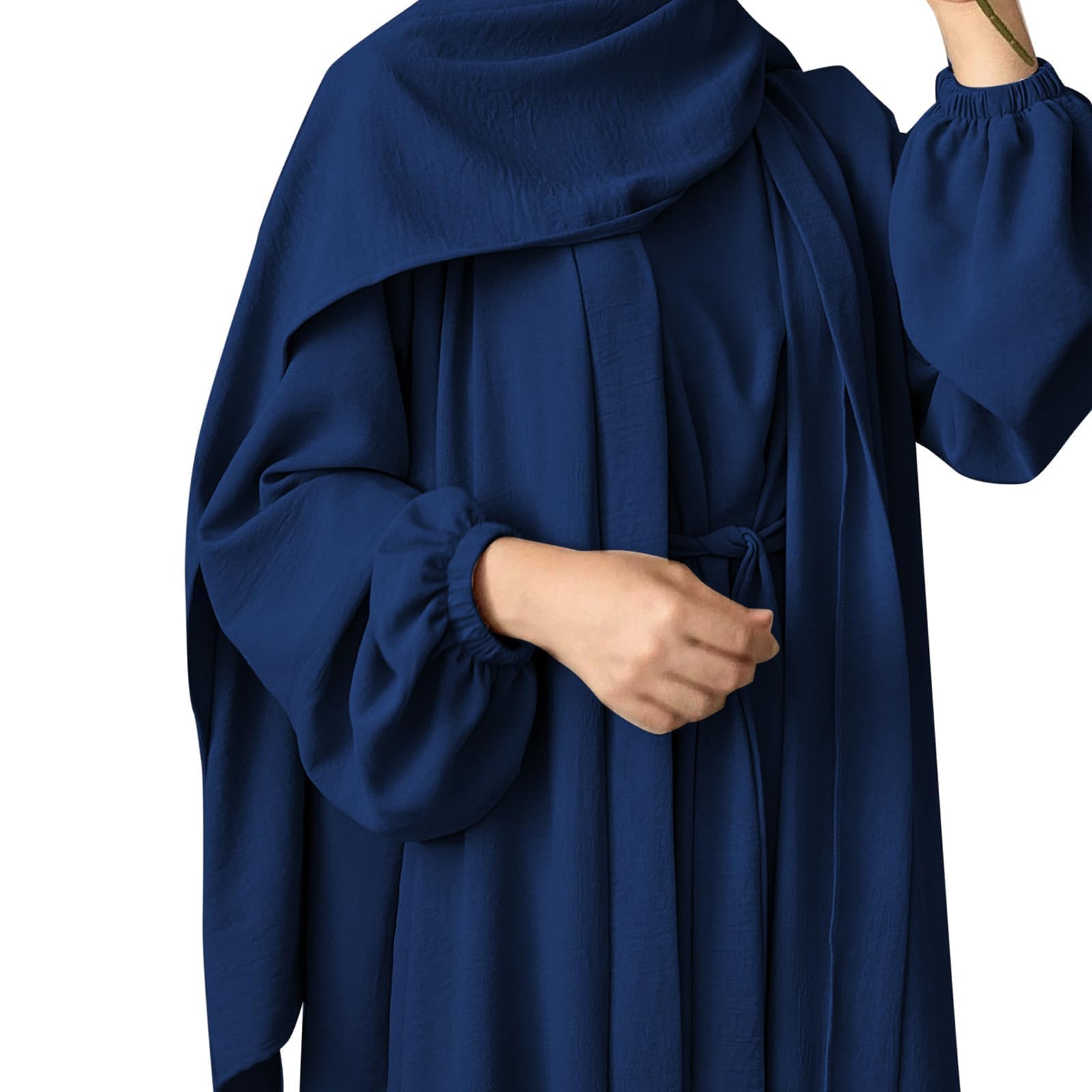 Women's Muslim Dress Two Piece Set - Islamic Prayer Abaya & Modest Solid Color Outfit for Hijab Fashion | Perfect for Eid, Ramadan & Daily Wear