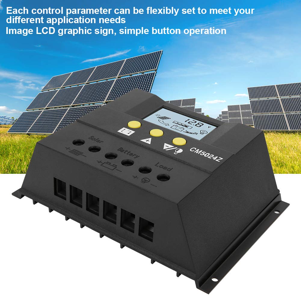 Solar Charge Controller - 12V/24V Battery Regulator with Stable Performance & Easy Operation for Solar Panel Systems - Perfect for RV, Marine, and Off-Grid Power Applications