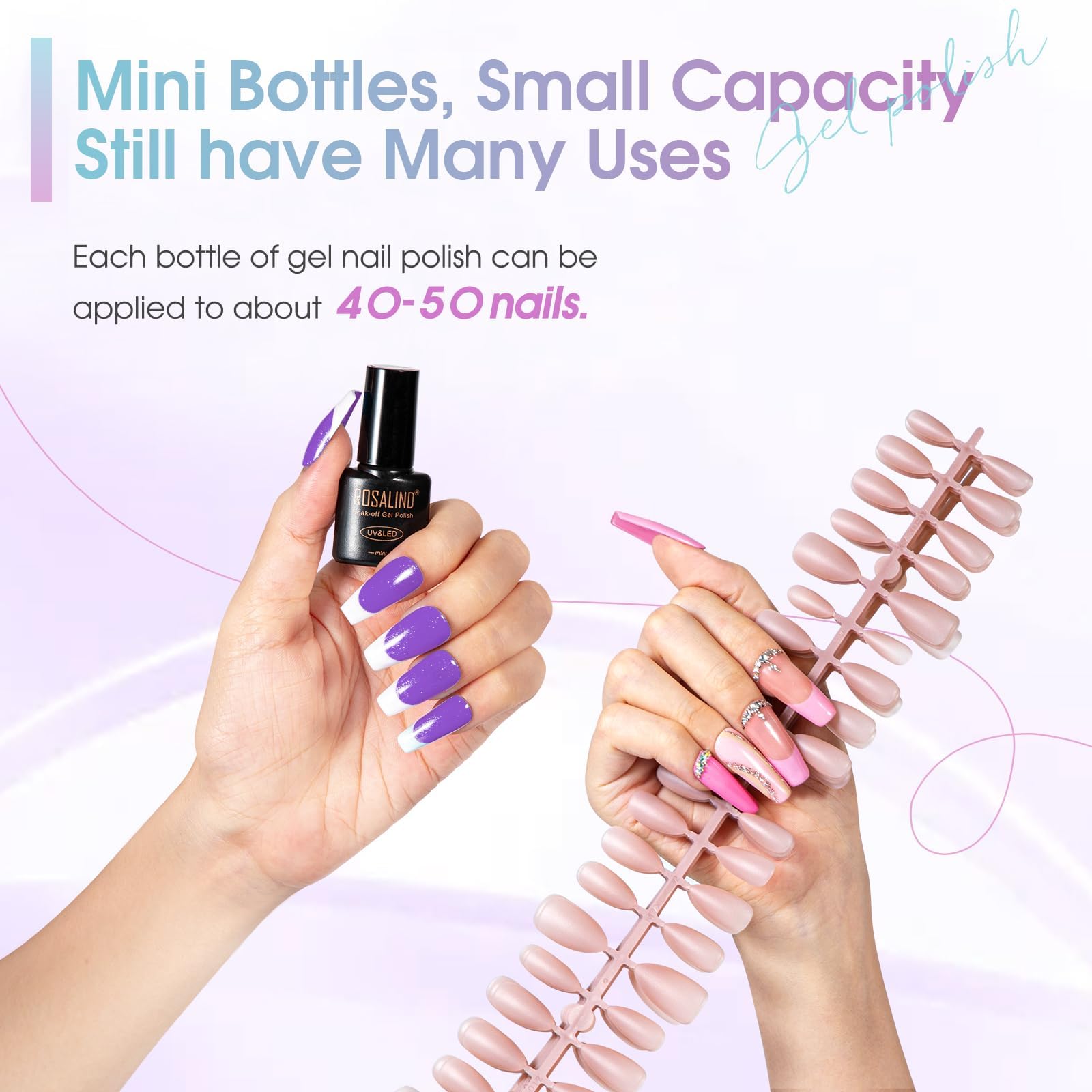 ROSALIND 24PCS Gel Nail Polish Set - 20 Colors Soak Off UV LED Nail Polish with Base Coat, Glitter, Glossy & Matte Top Coat - Fall Winter Holiday Nail Colors for Manicure & Nail Art DIY at Home or Salon