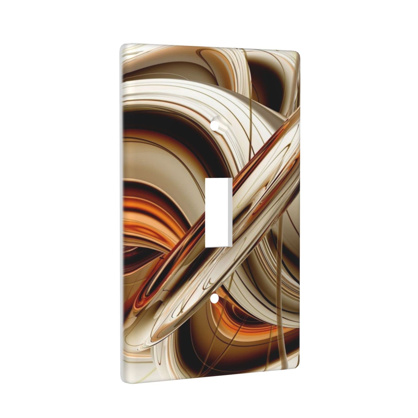 Orange Abstract Light Switch Cover - Decorative Single Toggle Wall Plate, 1 Gang Faceplate (4.50 x 2.76 Inch) - Perfect for Living Room, Bedroom & Office Decor