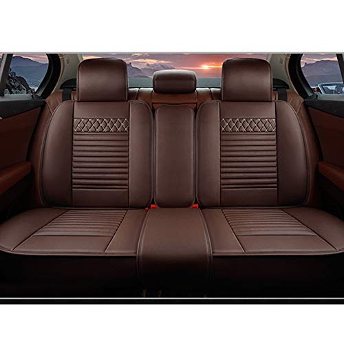 Surekit Custom PU Leather Car Seat Cover for Lexus CT, ES, GS, GX, LS, LX, NX, RX, RC, LC, UX, SC, HS - 5-Seat Full Set Needlework Seat Protector (Brown) | Premium Comfort & Protection for Daily Commute & Road Trips