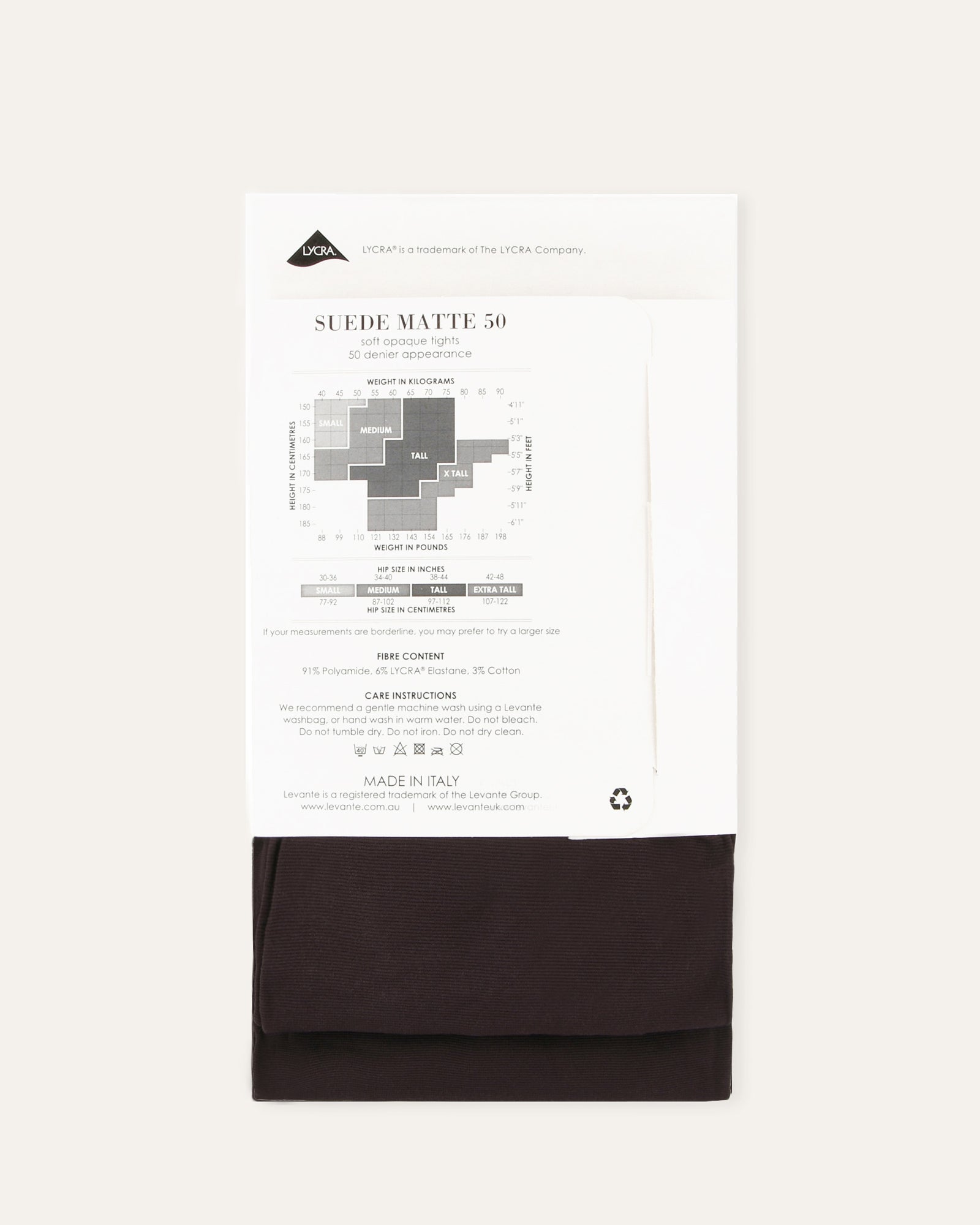LEVANTE SUEDE MATTE 50 DENIER TIGHTS IN CHOCOLATE - SOFT & OPAQUE HOSE FOR WOMEN | EVERYDAY COMFORT, OFFICE WEAR & FALL FASHION