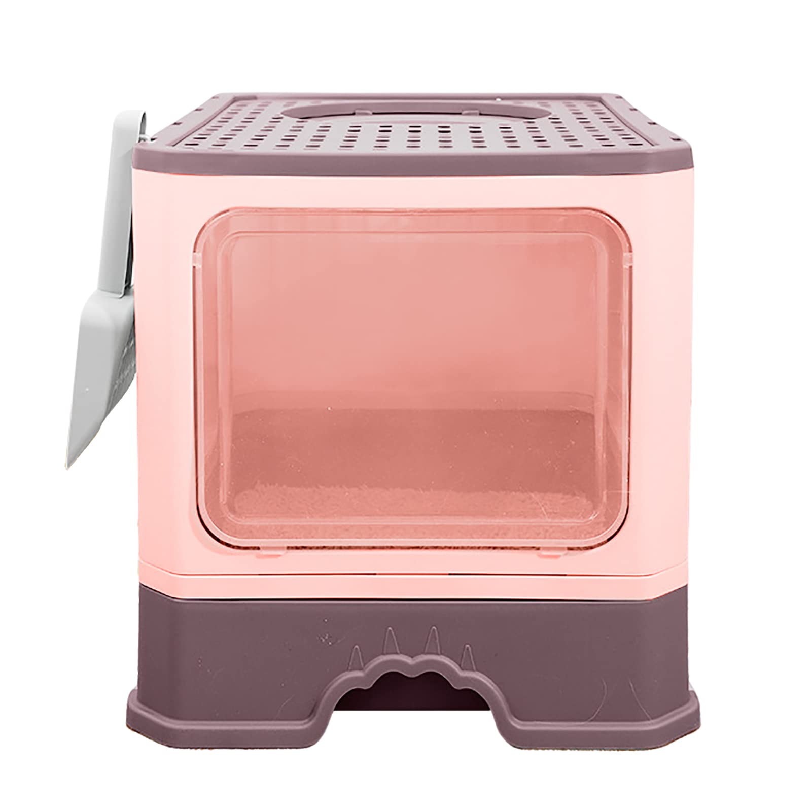 HYLK Large Enclosed Cat Litter Box with Lid - Drawer Type Anti-Splash Design, Odor Control & Easy Clean Cat Toilet for Medium to Large Cats (Pink) - Perfect for Small Apartments & Multi-Cat Homes