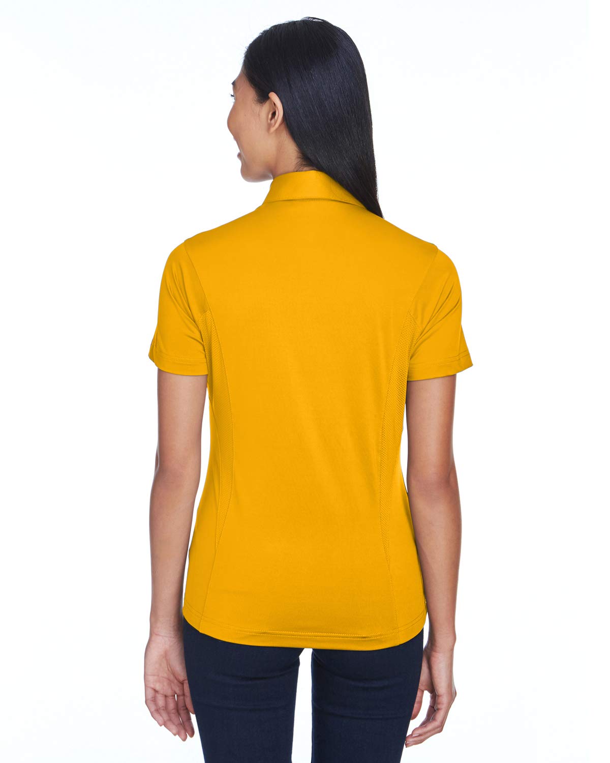 TEAM 365 Women's Performance Polo Shirt - Moisture Wicking, Breathable, SP Athletic Gold, Size 2XL - Perfect for Golf, Tennis & Activewear