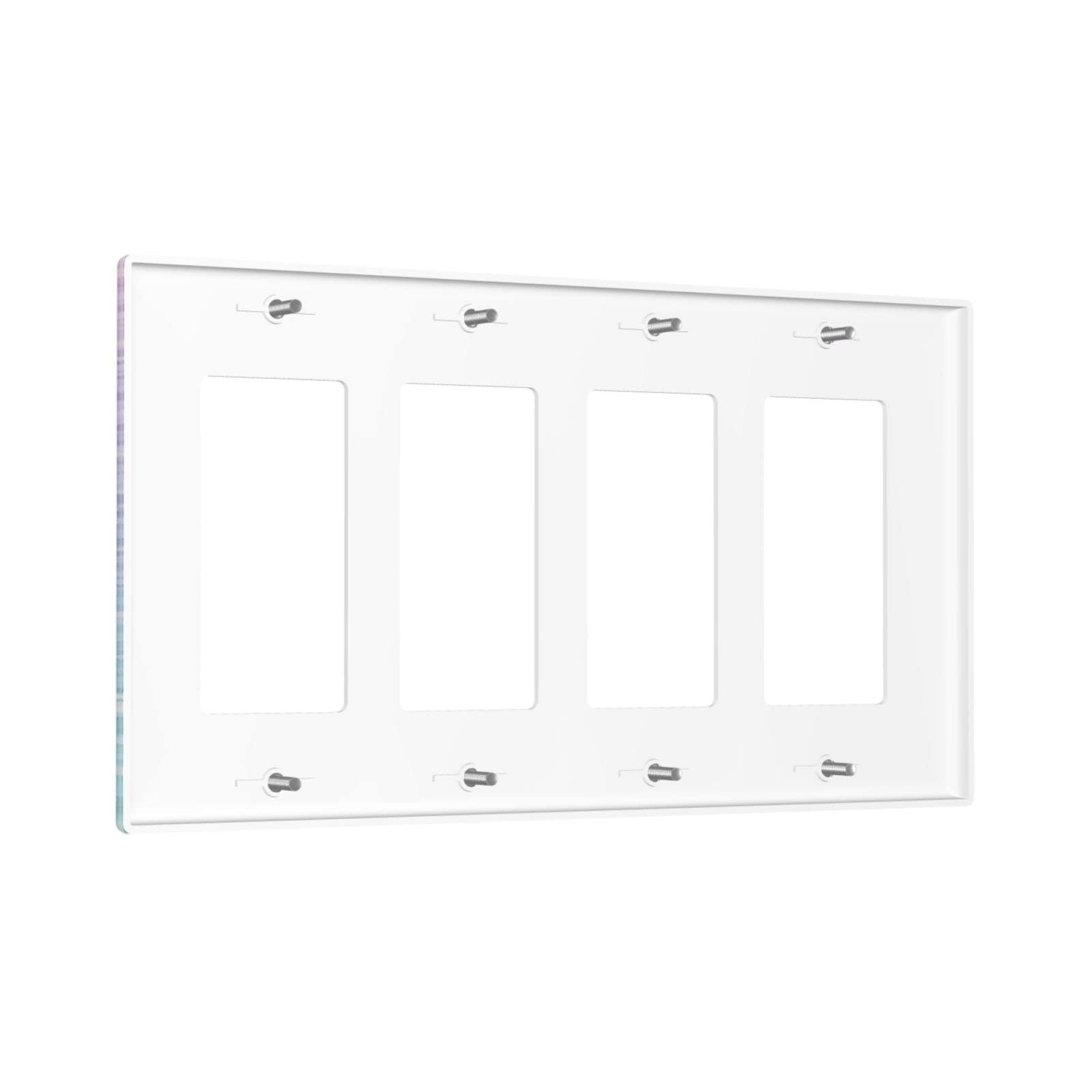 Pink and Blue Light Switch Cover Wall Plate - 4-Gang Decorator Style (1 Pack) - Perfect for Bedroom, Nursery, and Home Decor Upgrade