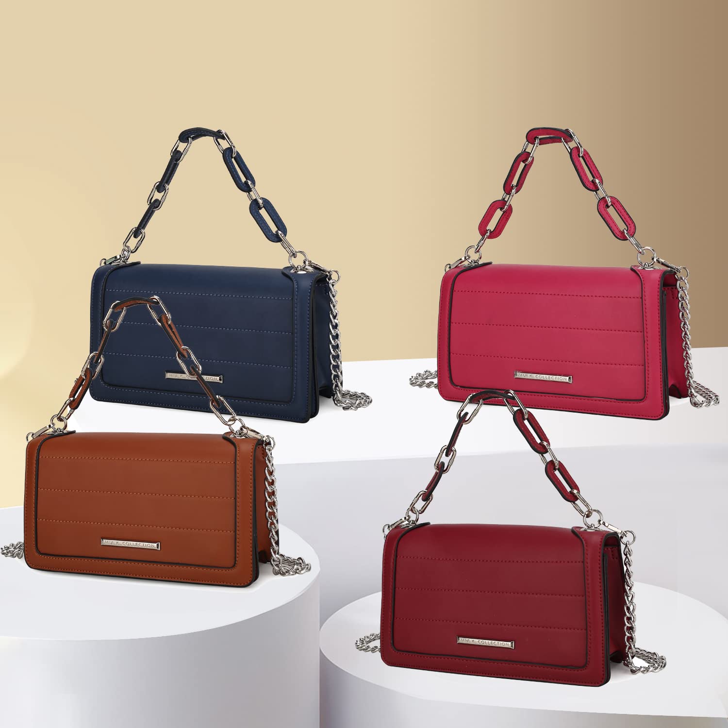 MKF Women's Crossbody Bag - PU Leather Messenger Purse for Daily Use & Travel