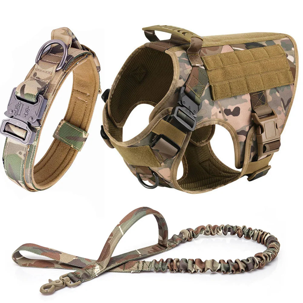 Premium Heavy Duty Tactical No Pull Dog Harness Kit - Adjustable Reflective Vest for Large Dogs - Perfect for Hiking, Training & Outdoor Adventures
