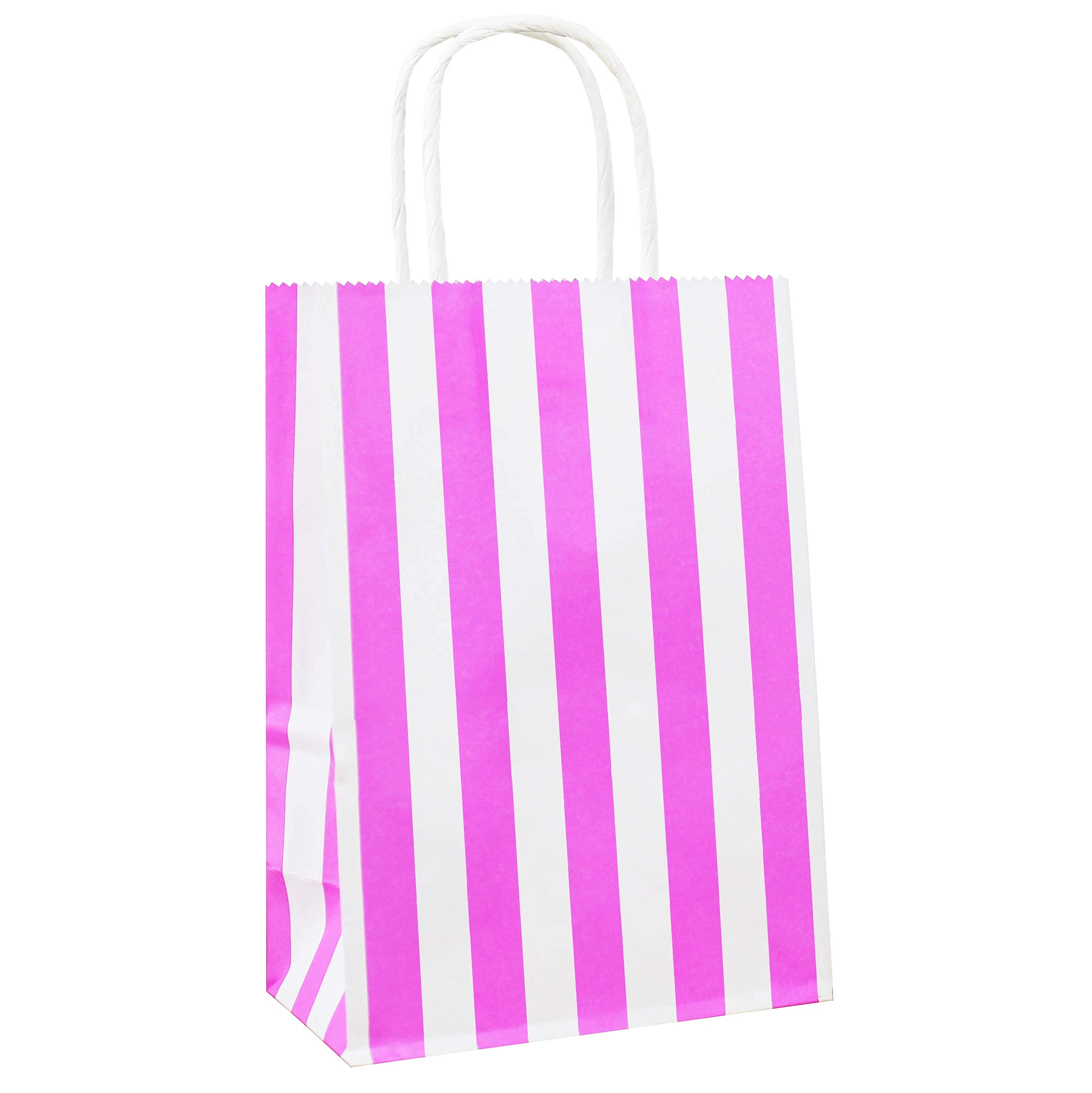 Adido 12-Pack Small Striped Gift Bags with Handles - 8.2