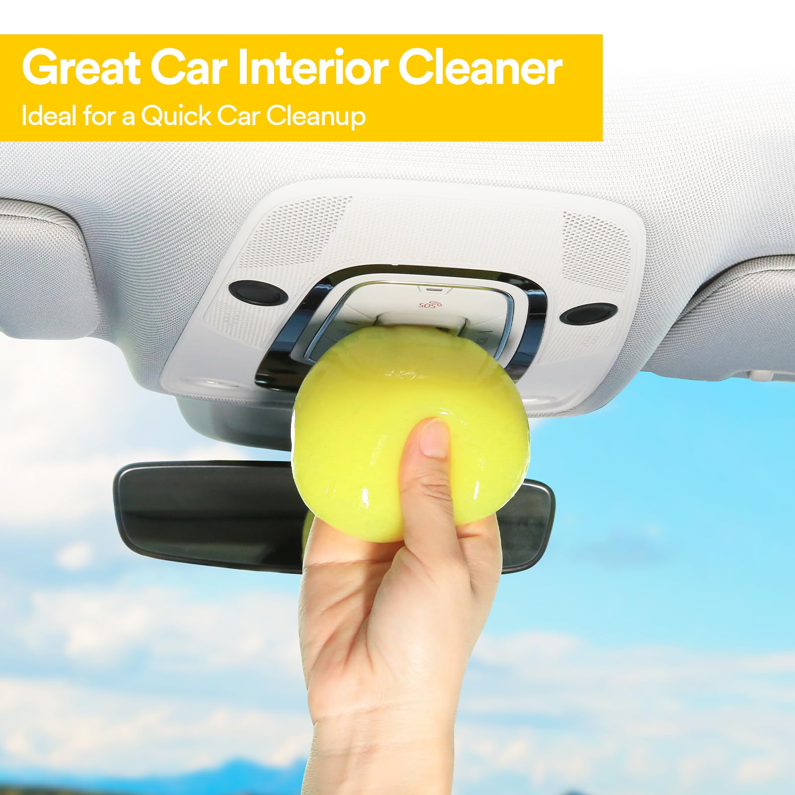 PULIDIKI Car Cleaning Gel Putty - 2 Pack Auto Detailing Slime for Interior, Keyboard & Hard-to-Reach Areas - Dust & Dirt Remover for Cars, Electronics, Vents (Yellow & Pink) - Perfect for Car Detailing, Home & Office Cleaning