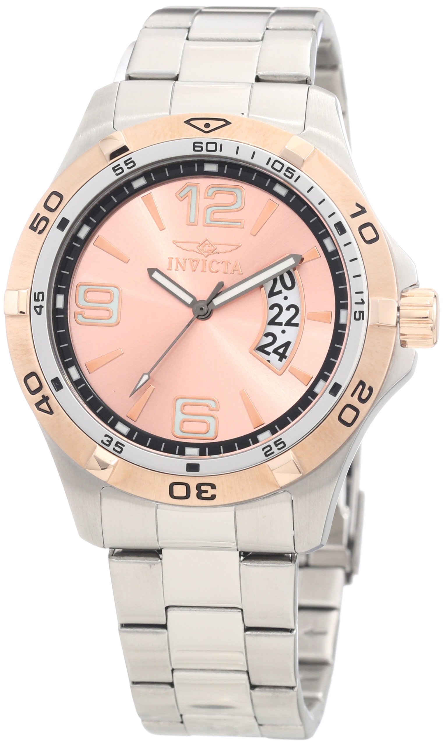 Invicta Men's 0085 Specialty Rose Gold Dial Stainless Steel Watch - Luxury Dress Watch for Business, Formal Events & Everyday Wear