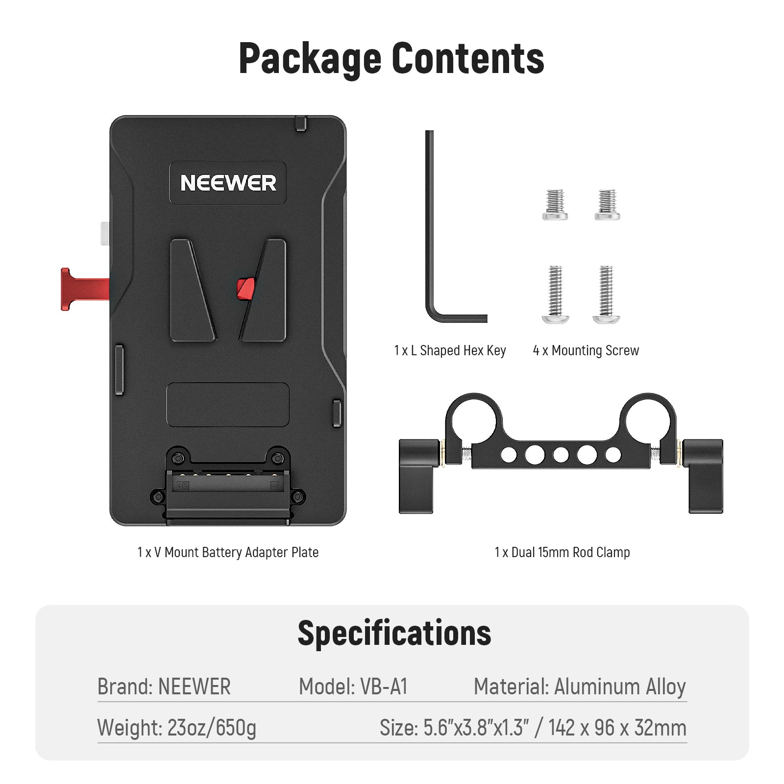 NEEWER VB A1 V Mount Battery Adapter Plate for DSLR Cameras - Power Your Photography & Videography On The Go