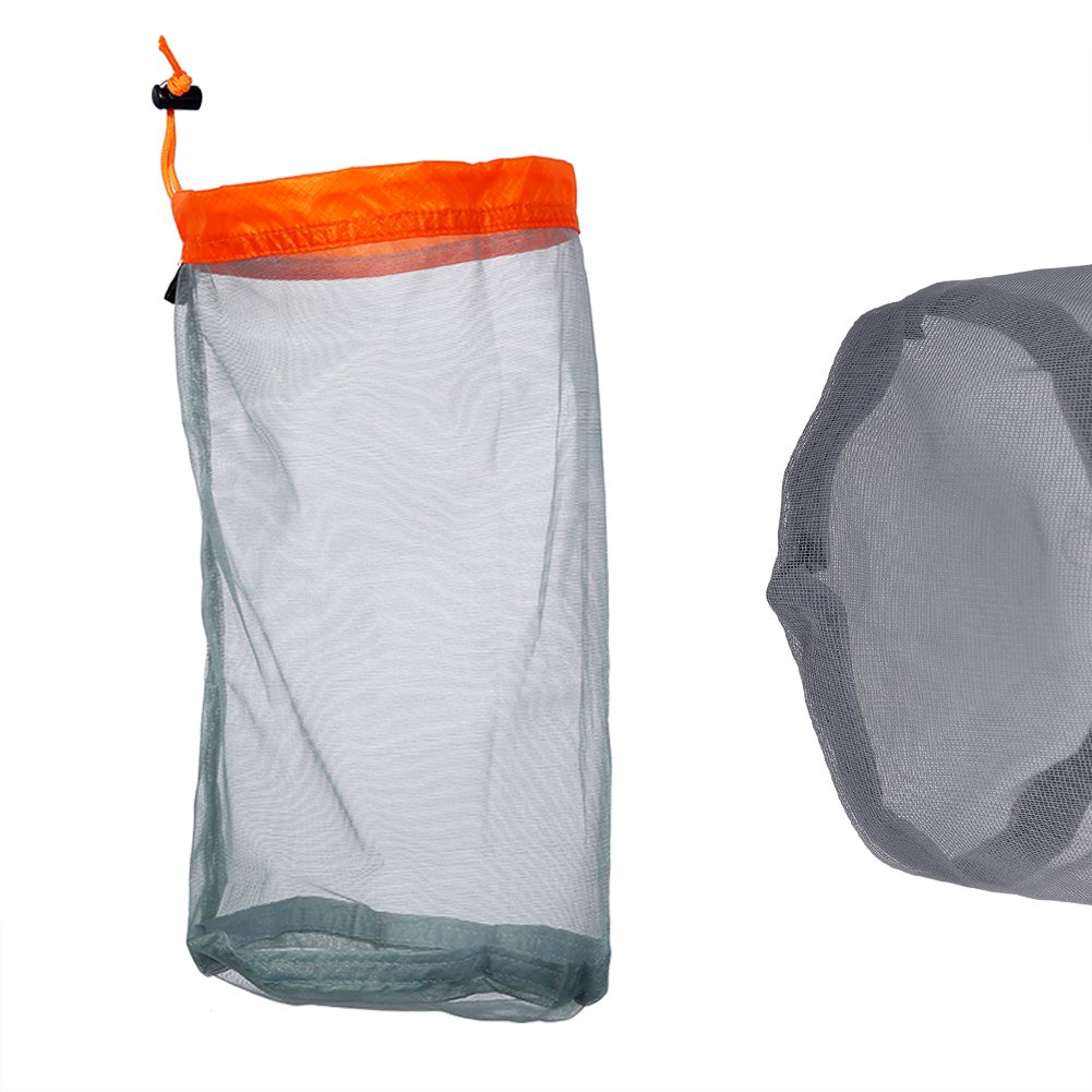 Ultralight Mesh Drawstring Storage Bag - 5 Pack Waterproof Camping Hiking Gear Organizer for Outdoor Essentials | Perfect for Backpacking, Travel & Sports Equipment Storage