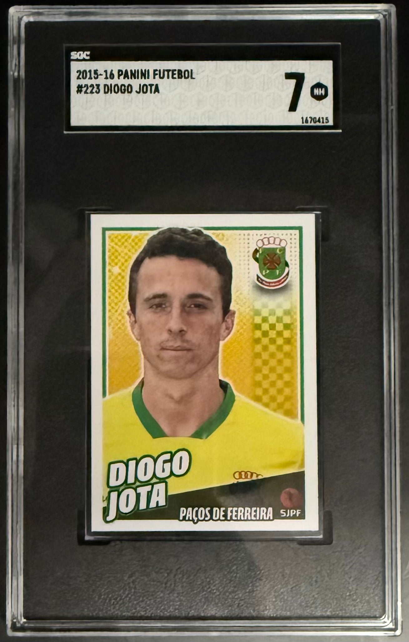 Panini Diogo Jota Soccer Sticker - 2015-16 Collection SGC 7 Graded - Perfect for Football Card Collectors and Fantasy League Fans