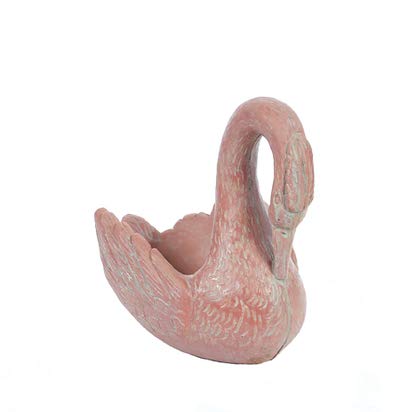 16 Inch Tall Baby Swan Planter - 11 Inch Wide x 16 Inch Diameter - Brick Finish - Elegant Garden Decor for Patio, Yard & Home Décor