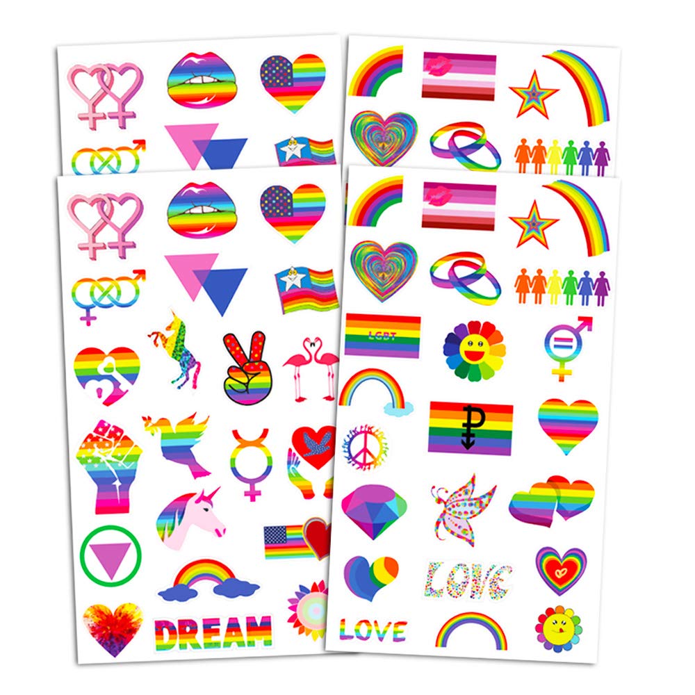 LGBTQ+ Pride Stickers Pack - 170+ Gay Lesbian Rainbow Flag Stickers for Pride Month, LGBTQ Support & Decor - Waterproof Vinyl Decals for Laptops, Water Bottles, Notebooks & More
