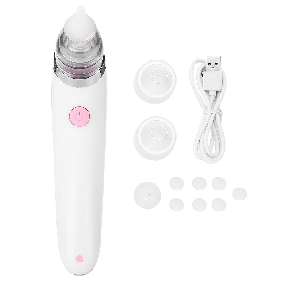 Yuyte 2-in-1 Electric Nasal Aspirator & Blackhead Remover - Vacuum Cleaner with 4 Hygienic Probes (Pink) | Gentle Nose Cleaning for Babies & Adults | Perfect for Congestion Relief & Skincare Routine