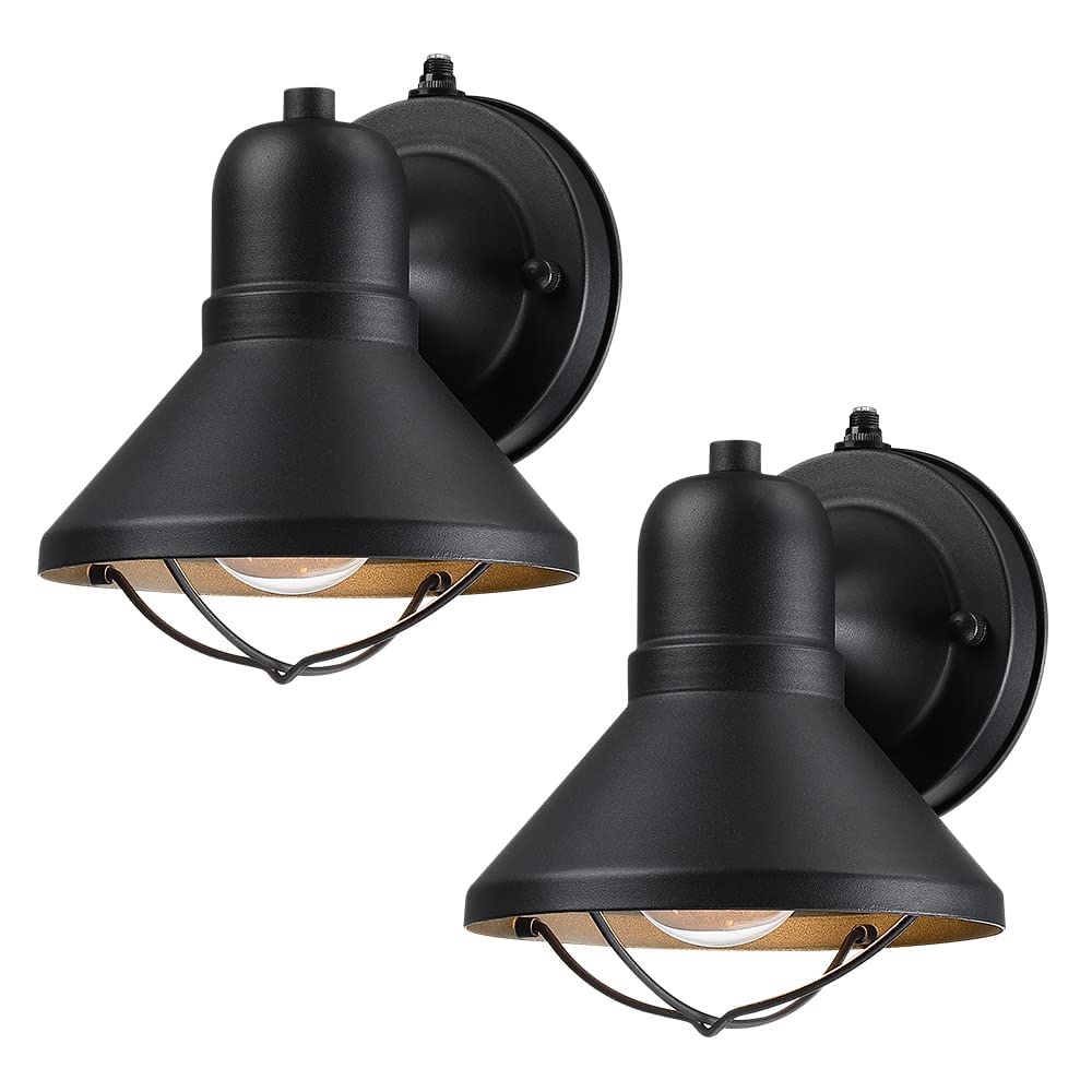 **ARPENTER Dusk to Dawn Outdoor Wall Light Fixtures - 2-Pack Black Barn Lights with Photocell Sensor, Weatherproof Powder Coated Exterior Sconces for Front Porch, House, Garage & Garden Lighting**    *(Perfect for enhancing curb appeal, security lighting, and outdoor ambiance at night.)*
